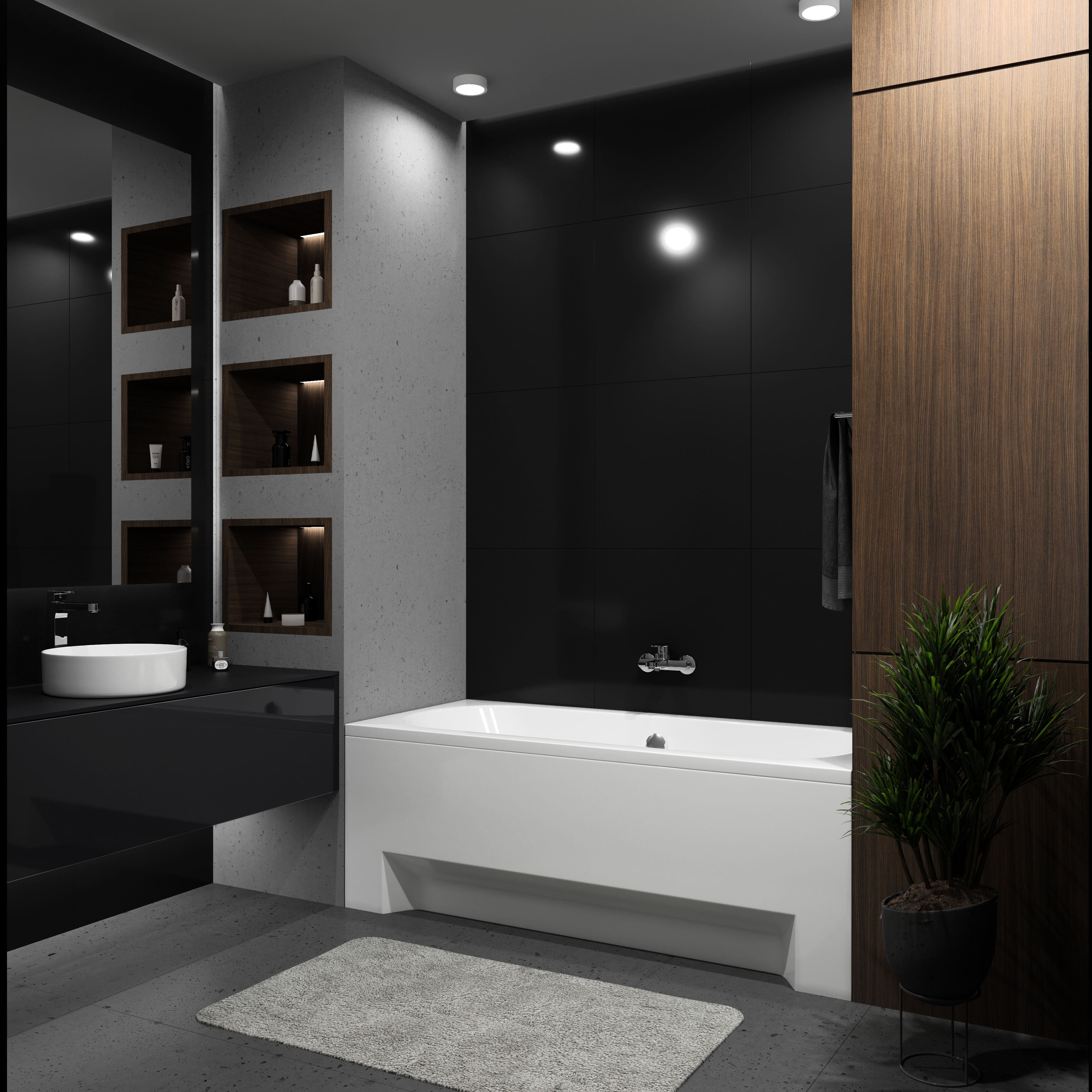 Dakota Double Bathtub with Round Tap