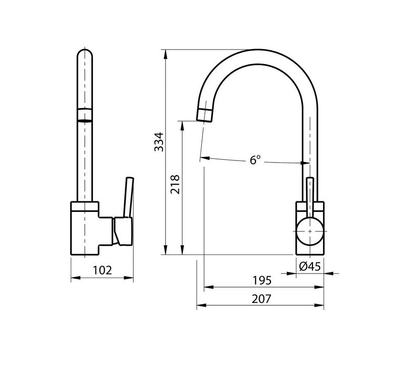 Orion grifo monomando para cocina 35 mm