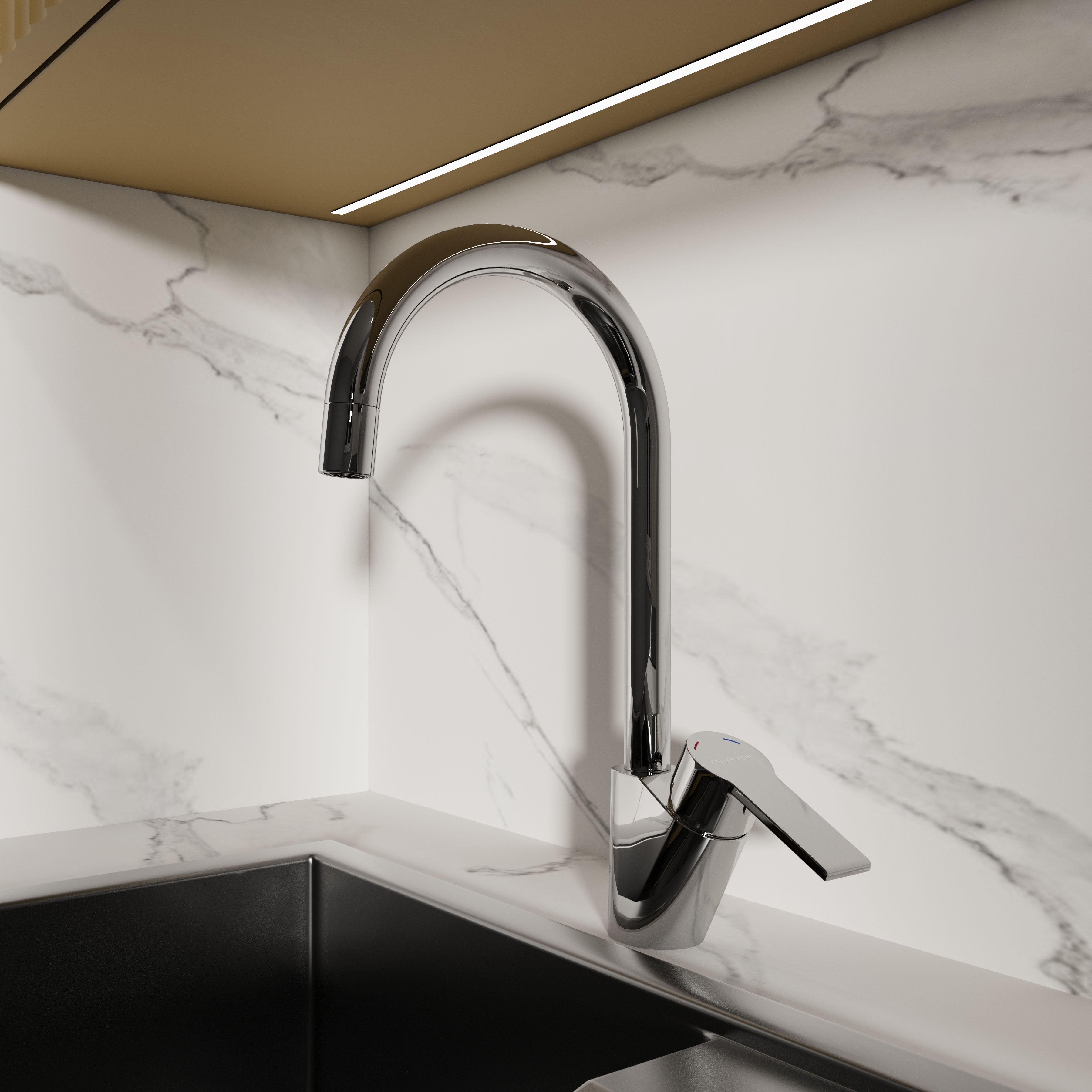 Kvadro Arc single-lever kitchen faucet 35 mm