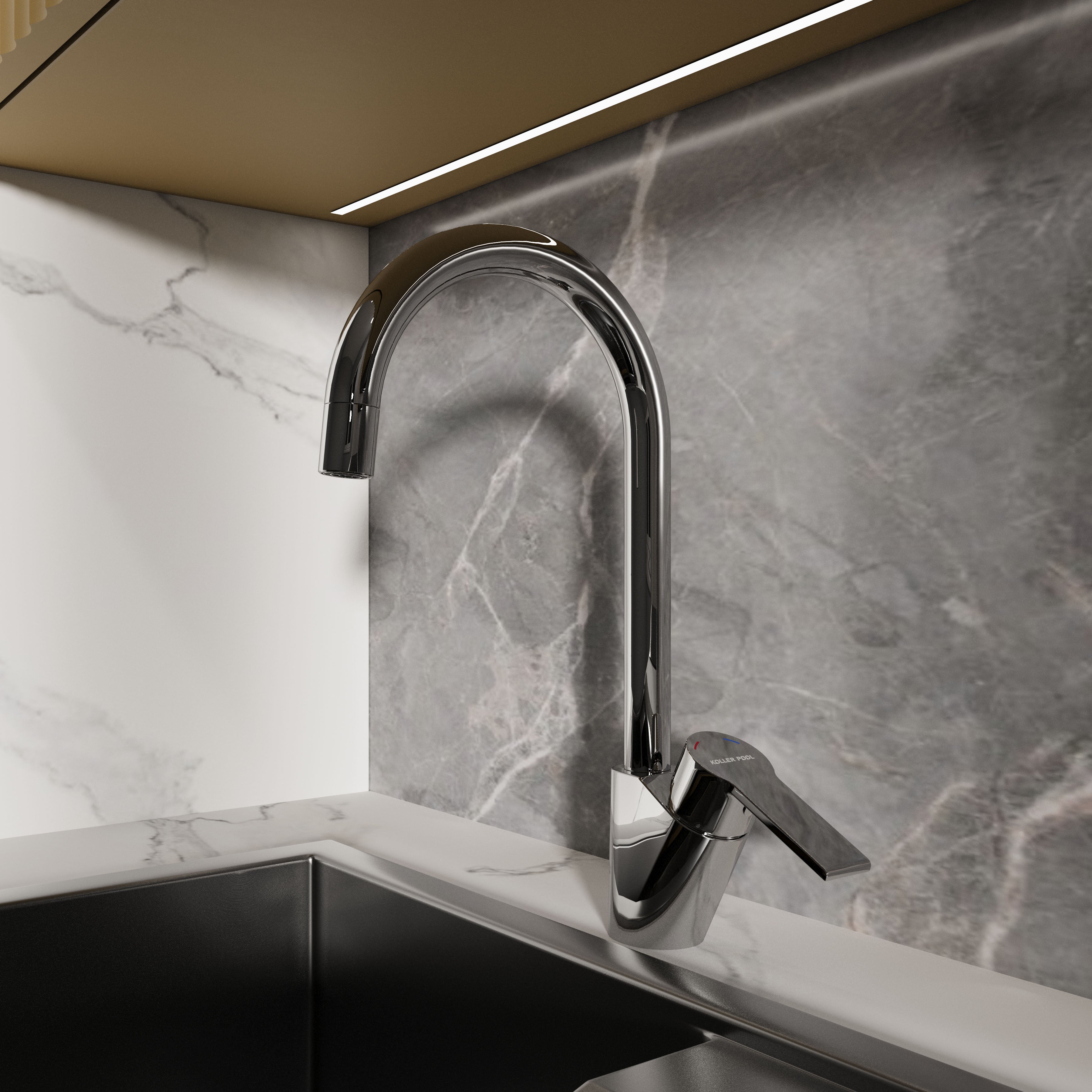 Kvadro Arc grifo monomando para cocina 35 mm