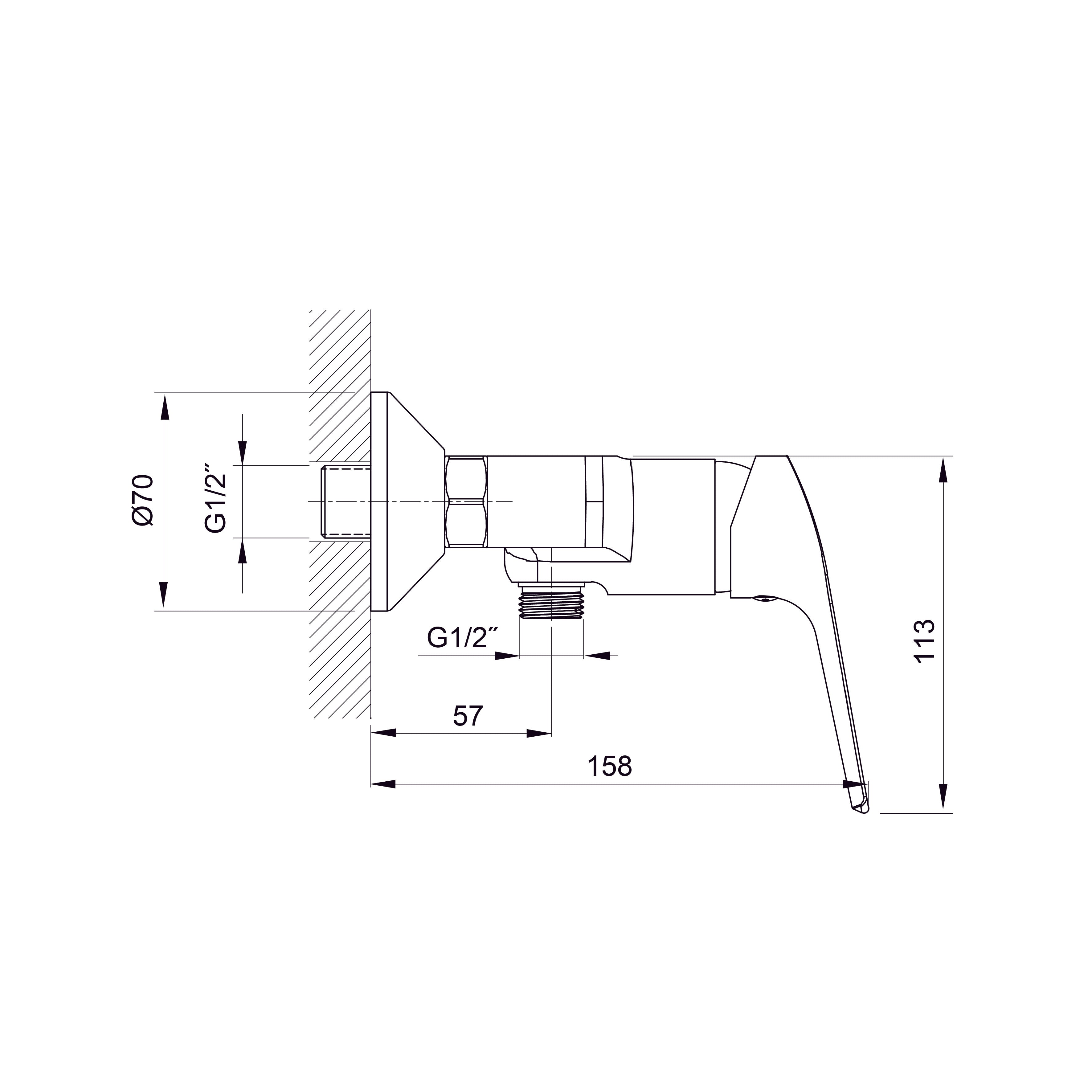 Twist змішувач одноважільний для душу 35 мм