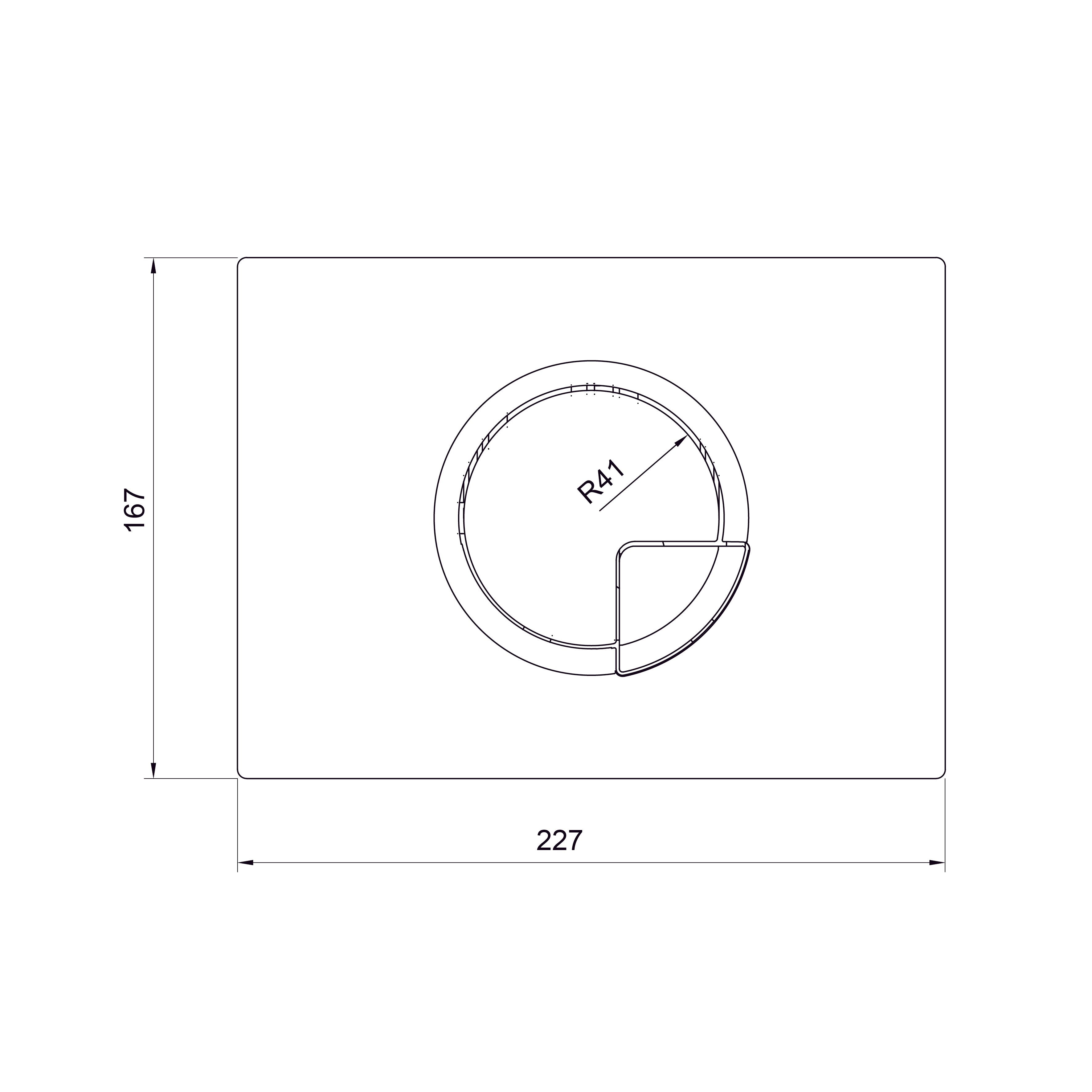 Kvadro Arc панель змивання хром глянець