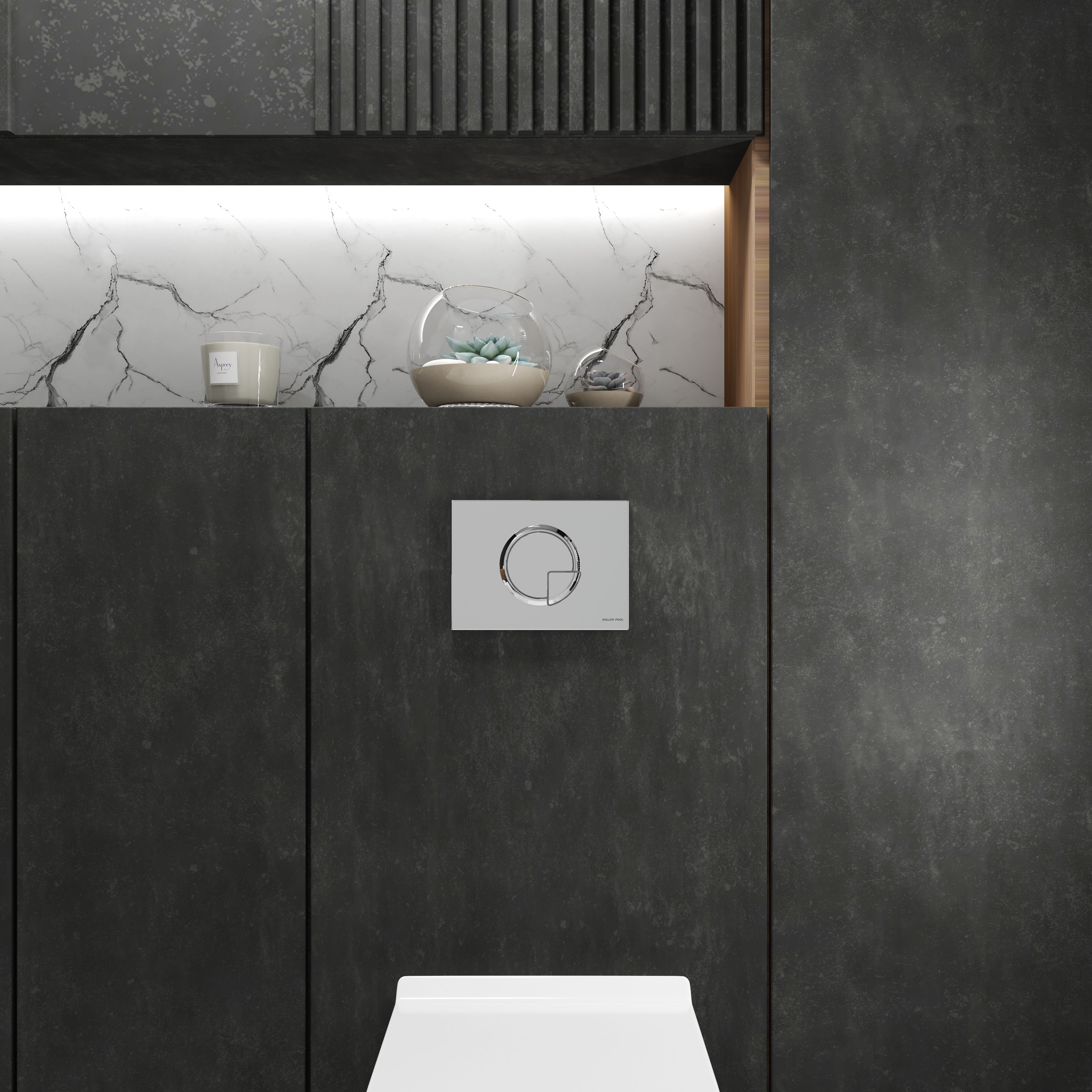 Kvadro Arc панель змивання хром глянець