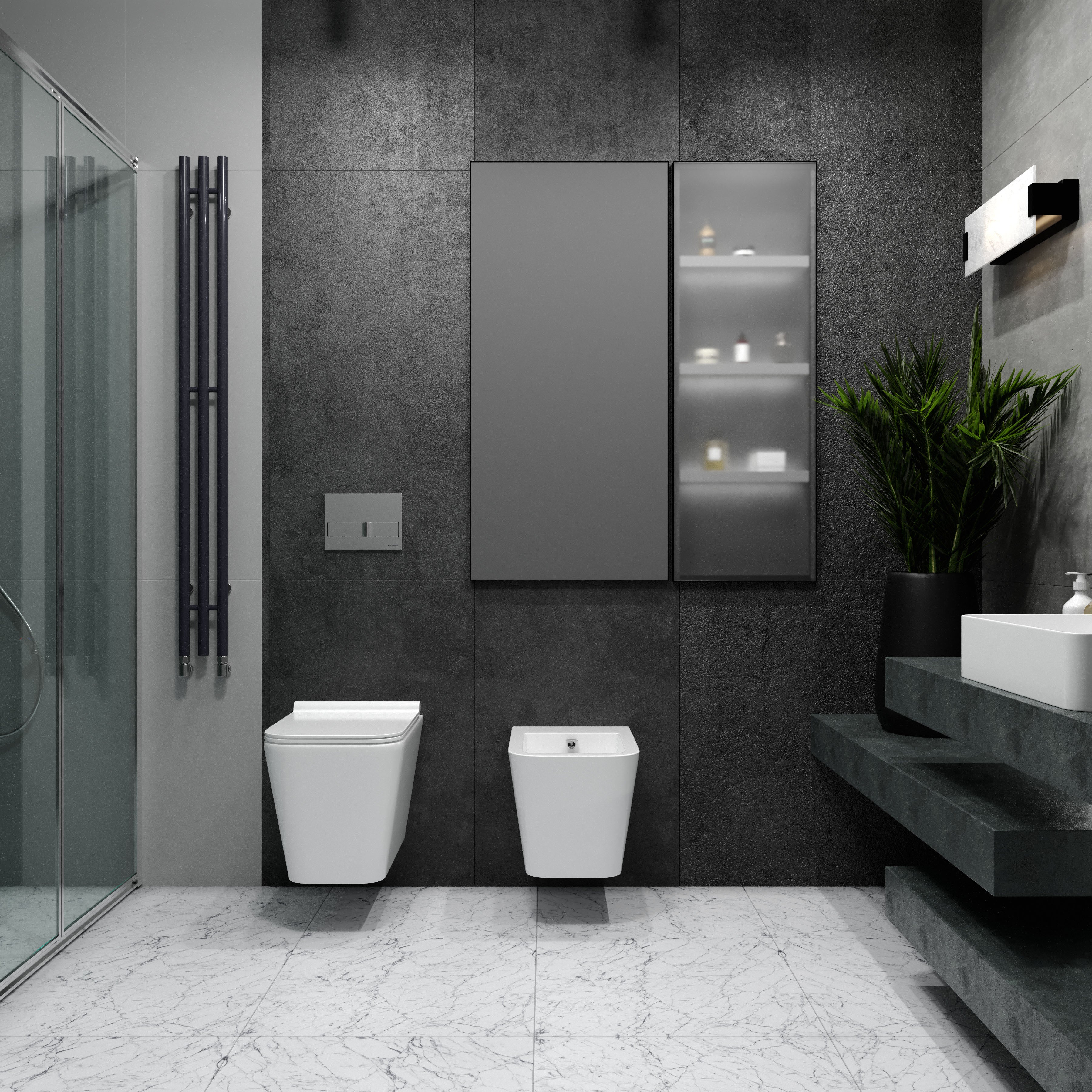 Neon Betätigungsplatte Chrom glänzend