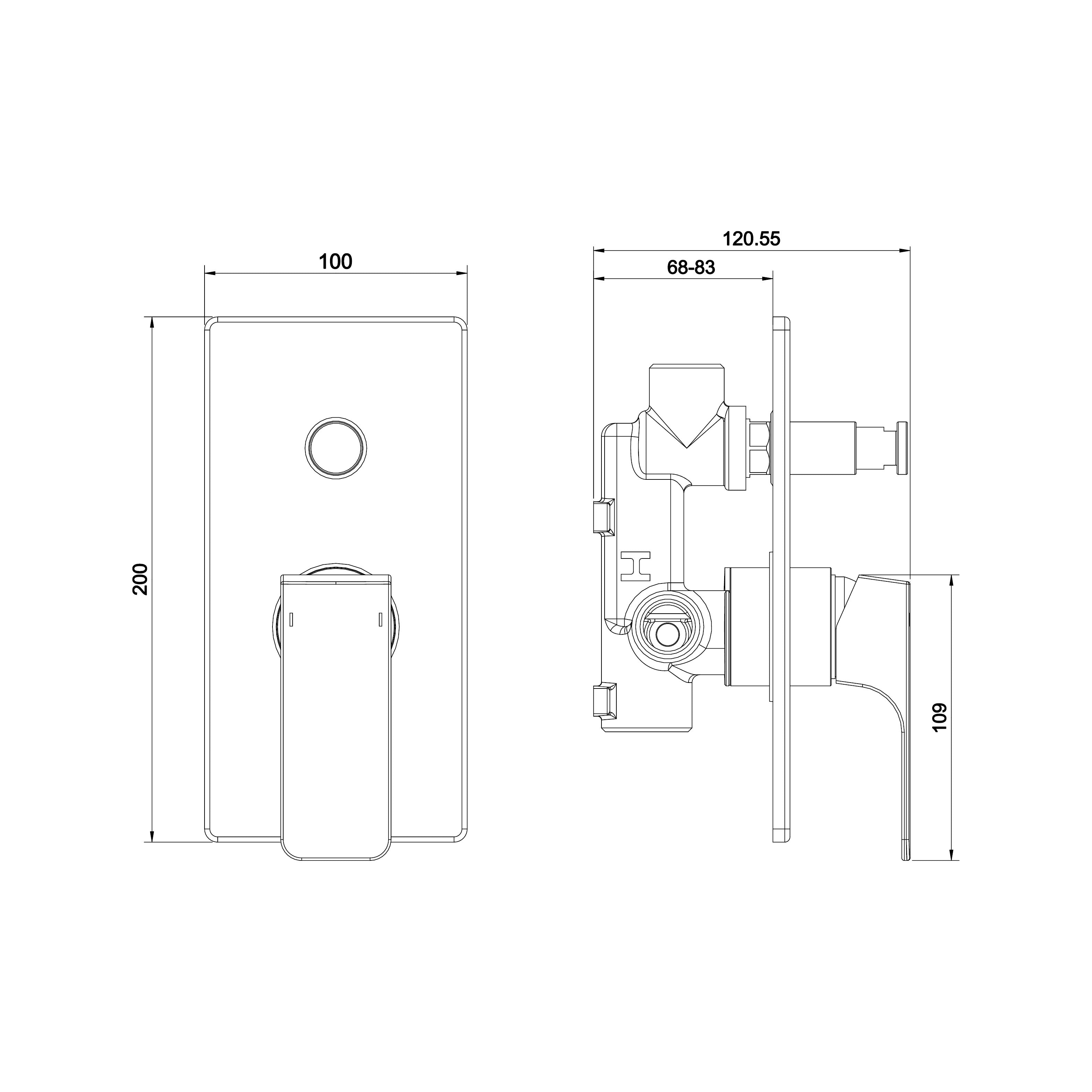 Neon Cube bateria wannowa/prysznicowa do montażu ukrytego