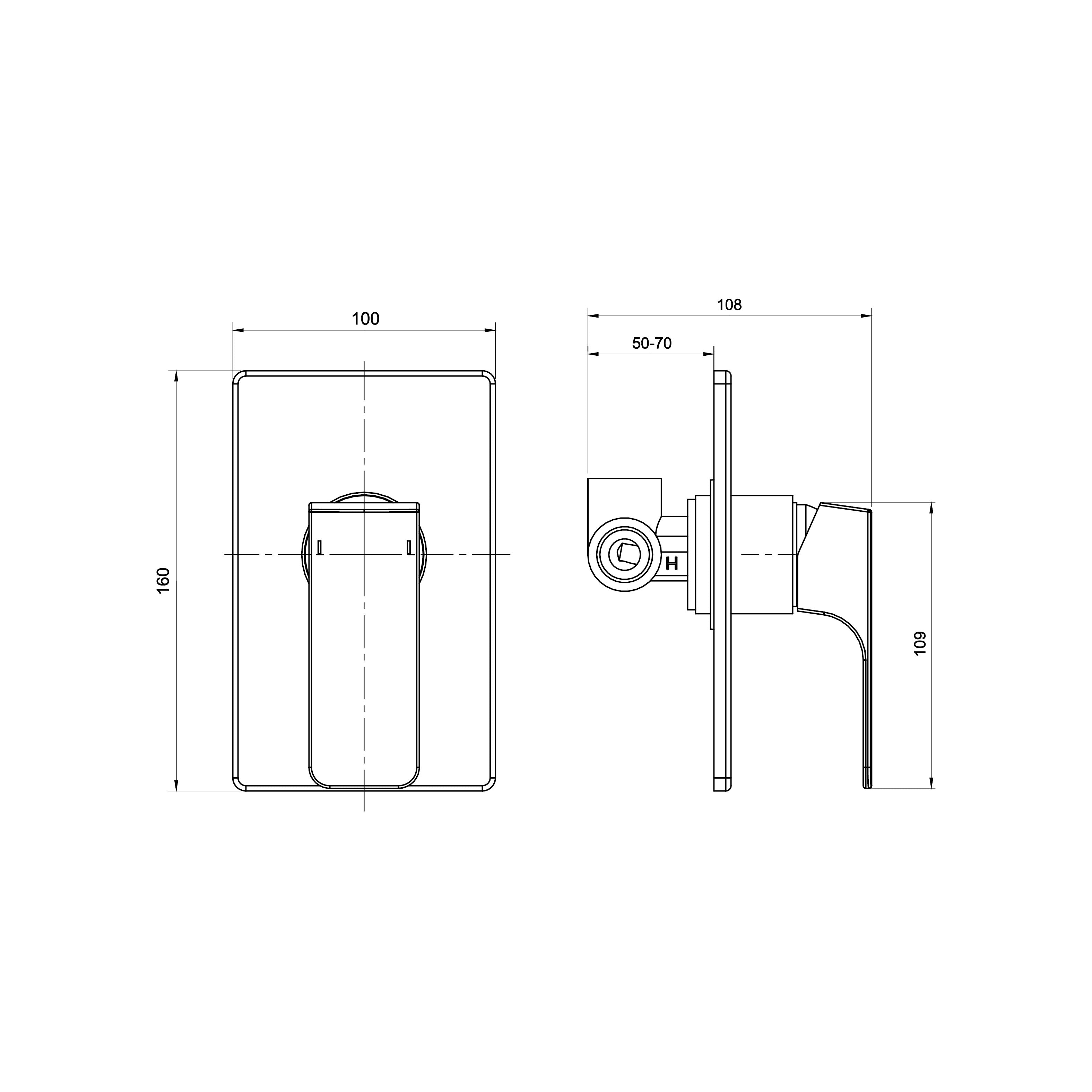 Neon Cube bateria do prysznica z montażem ukrytym