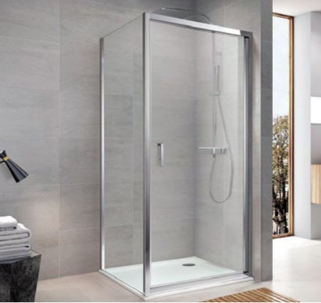 NS90C Душові двері NEON односекційні 900x1900 мм скло прозоре