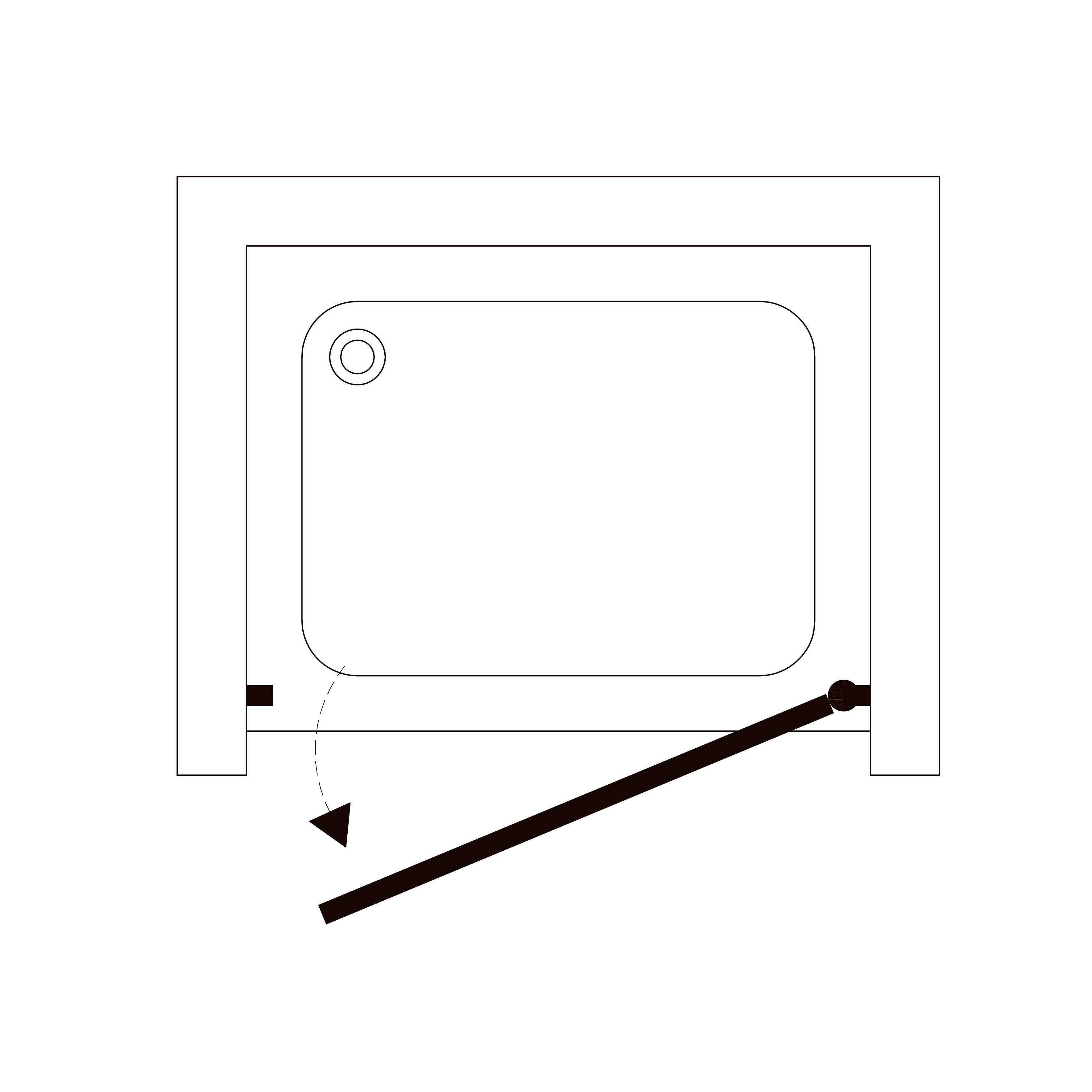 NS90G Puerta de ducha Neon de una sección 900x1900 mm cristal grape