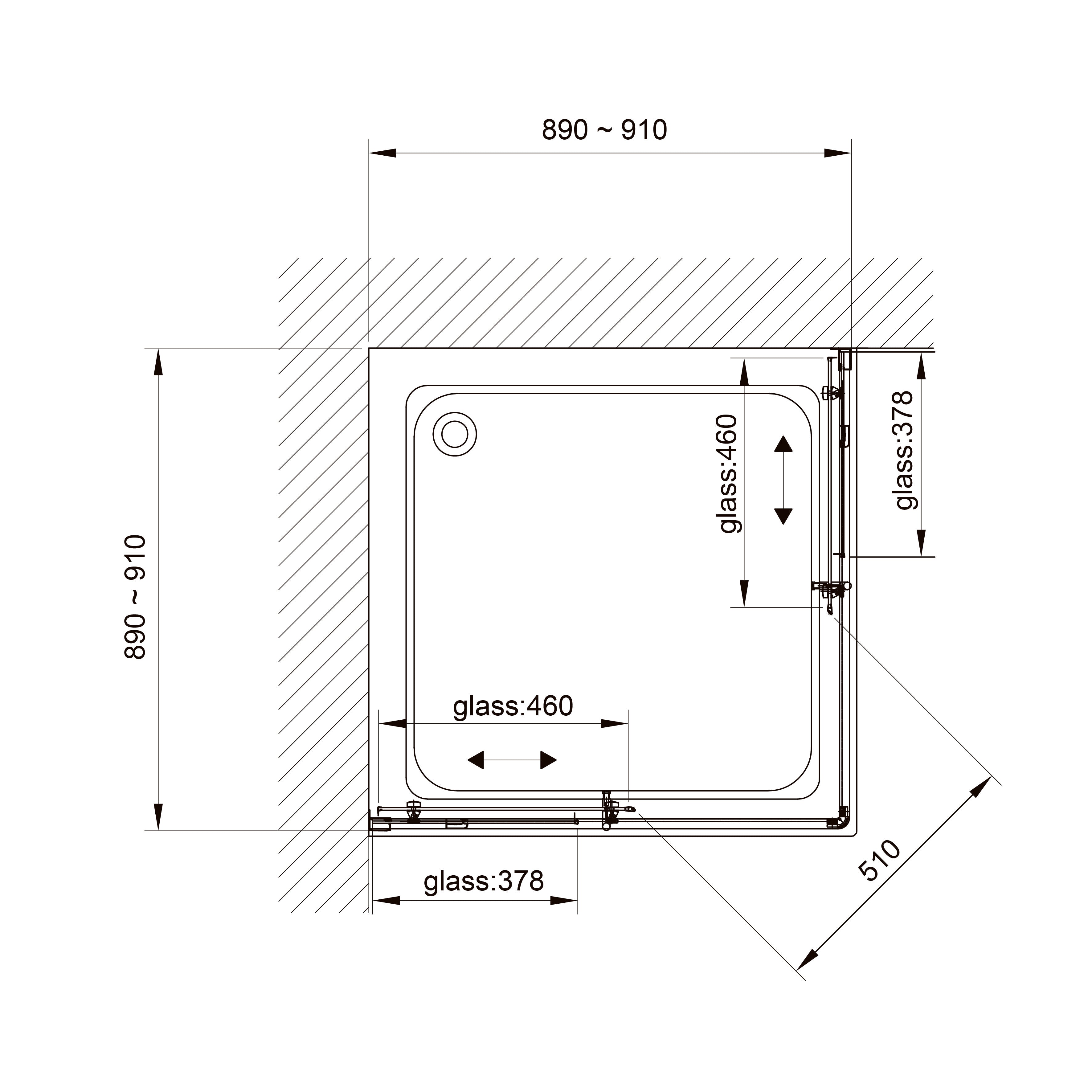 S90SC Duschkabine Style quadratisch 900x900x1900 mm Clear