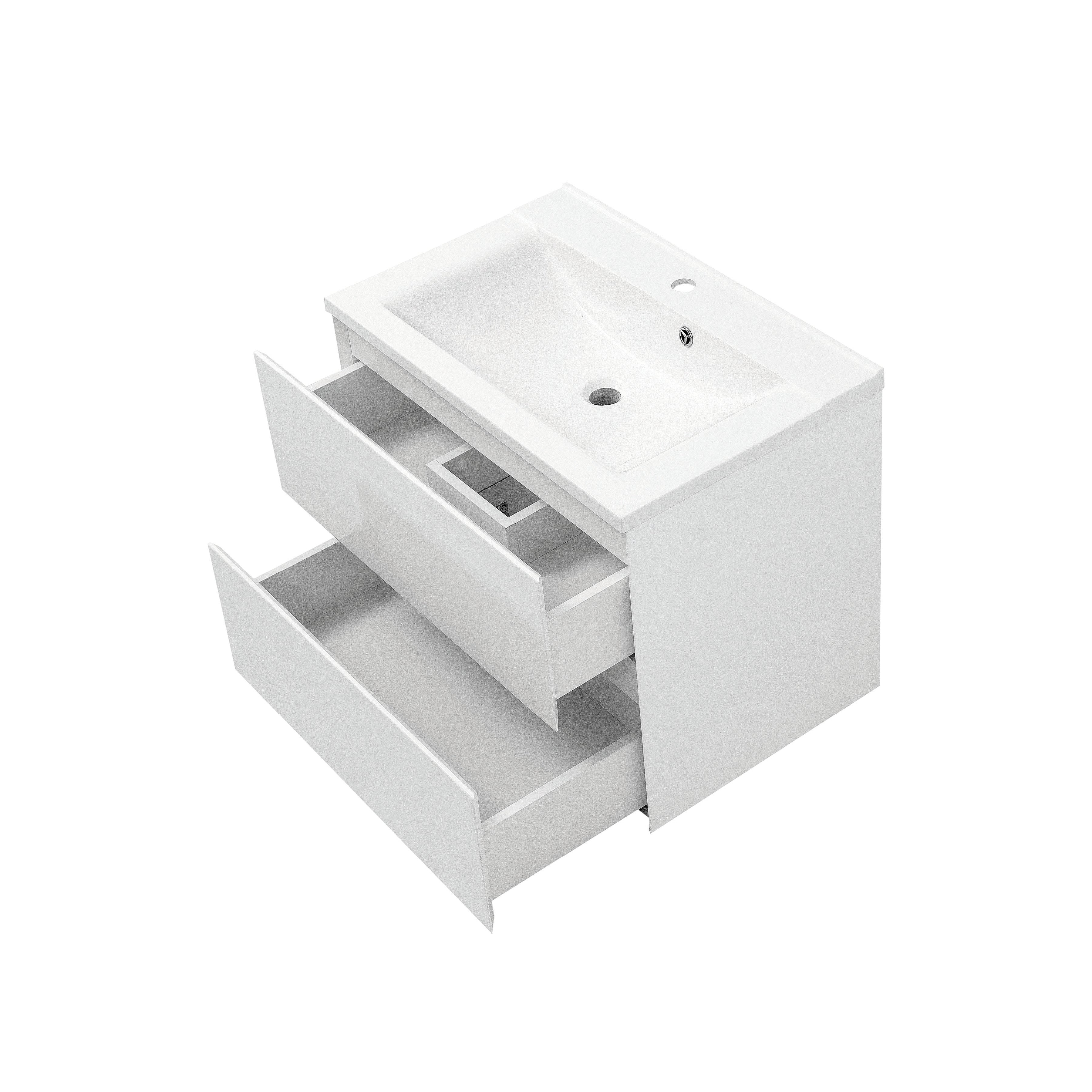 Тумба консольна NEON CUBE 700 (біла) з умивальником GLR 70