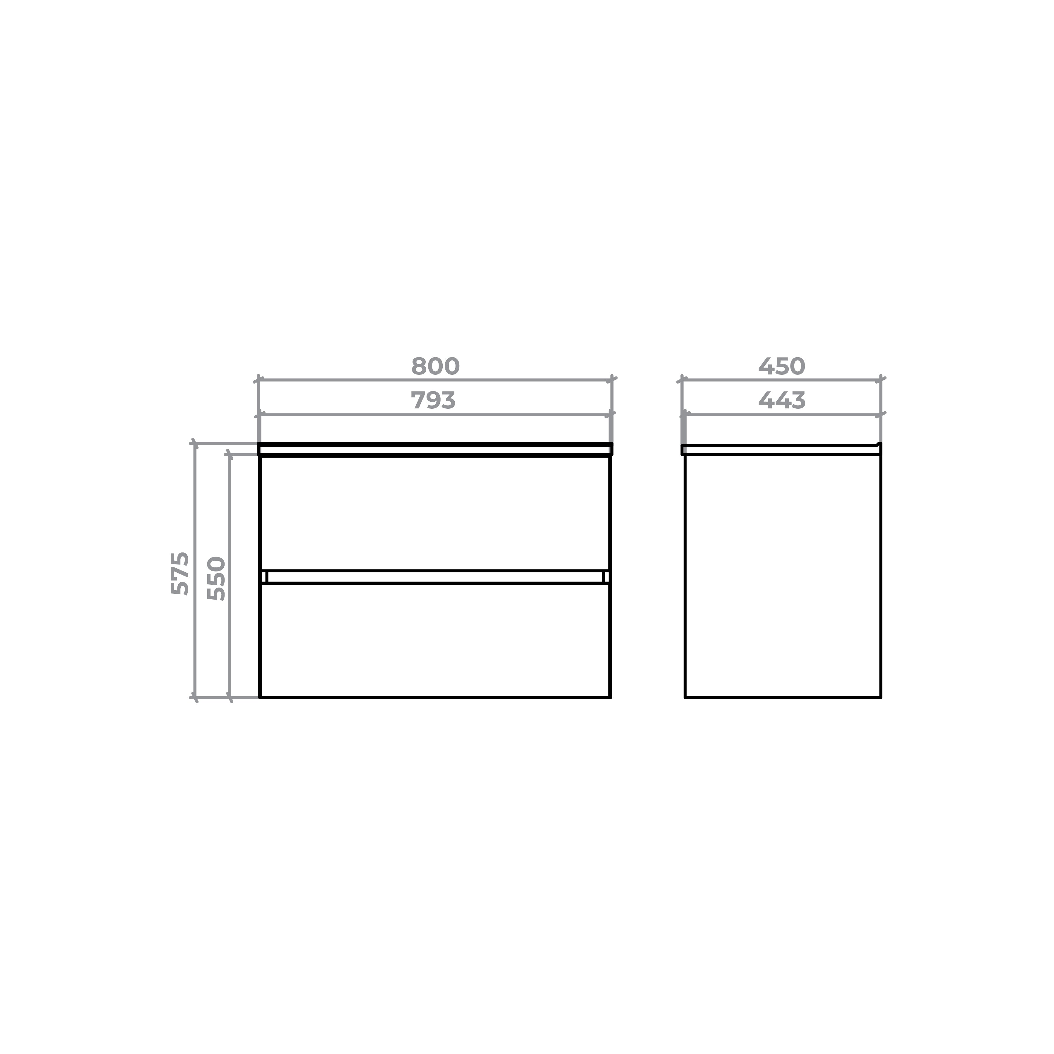 Тумба консольна NEON CUBE 800 (біла) з умивальником GLR 80
