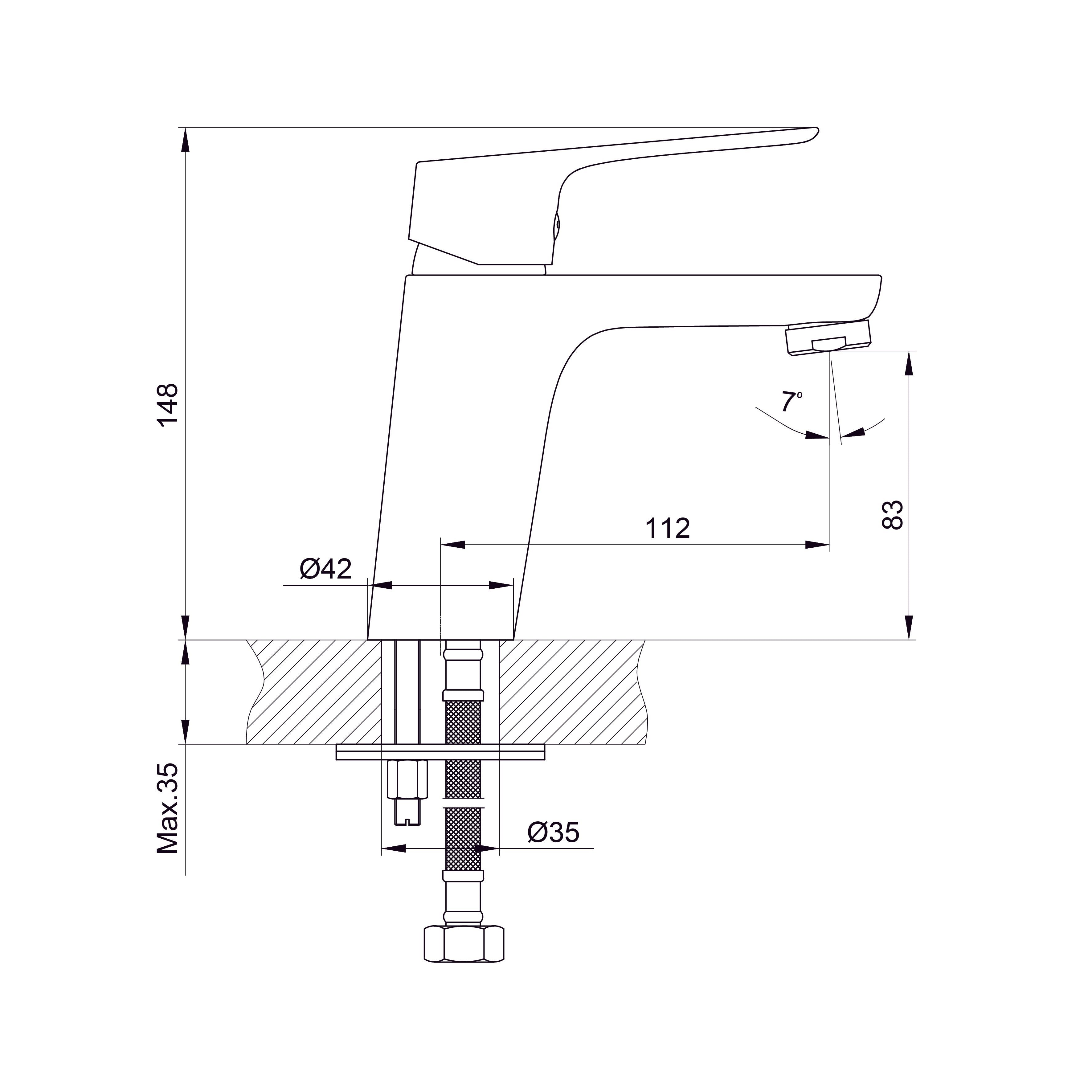 Kvadro Start grifo para lavabo