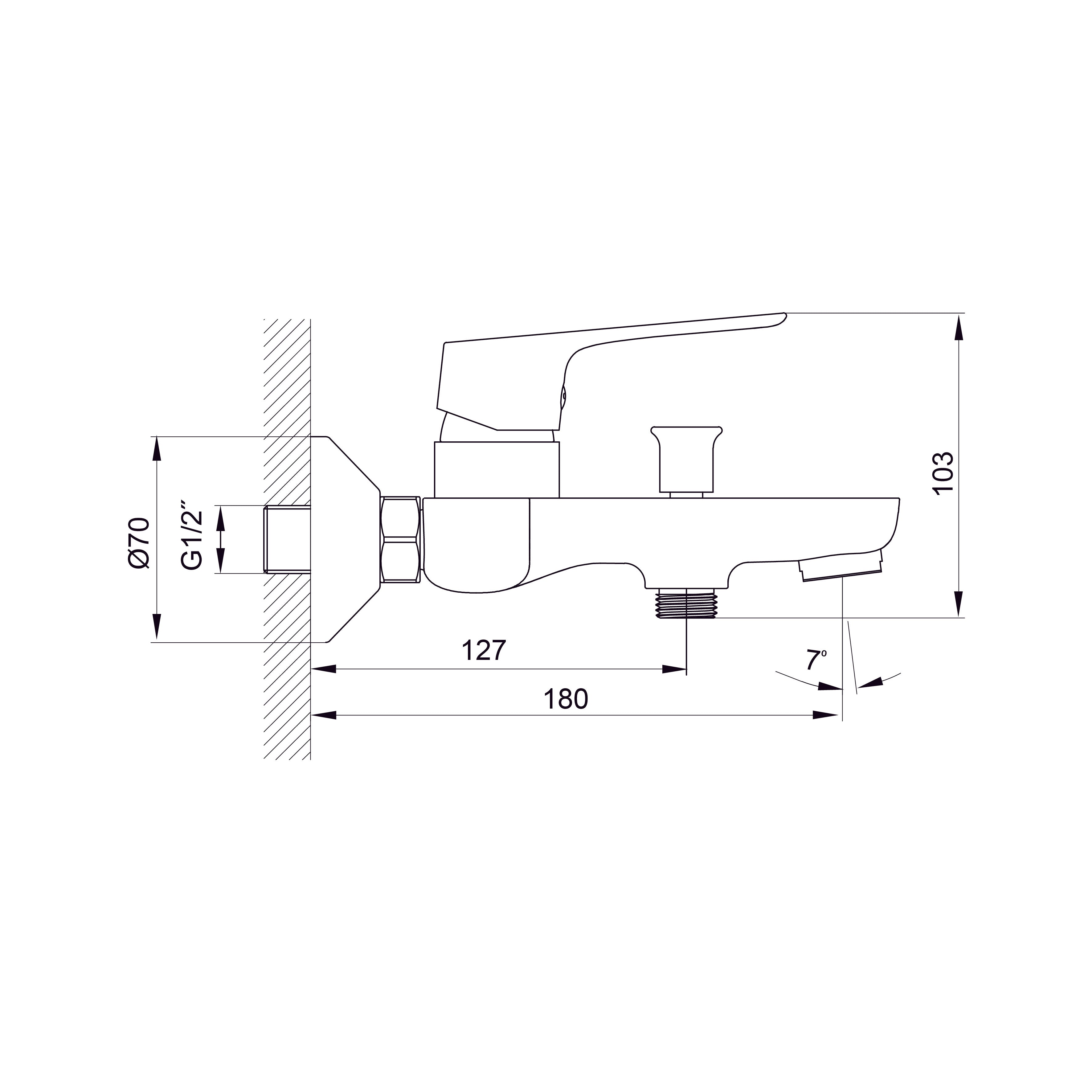 Kvadro Start змішувач для ванни