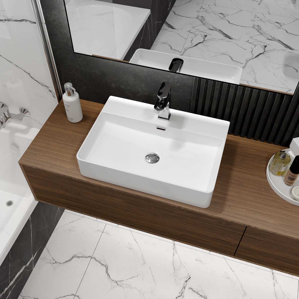 Kvadro countertop washbasin 600x420 mm