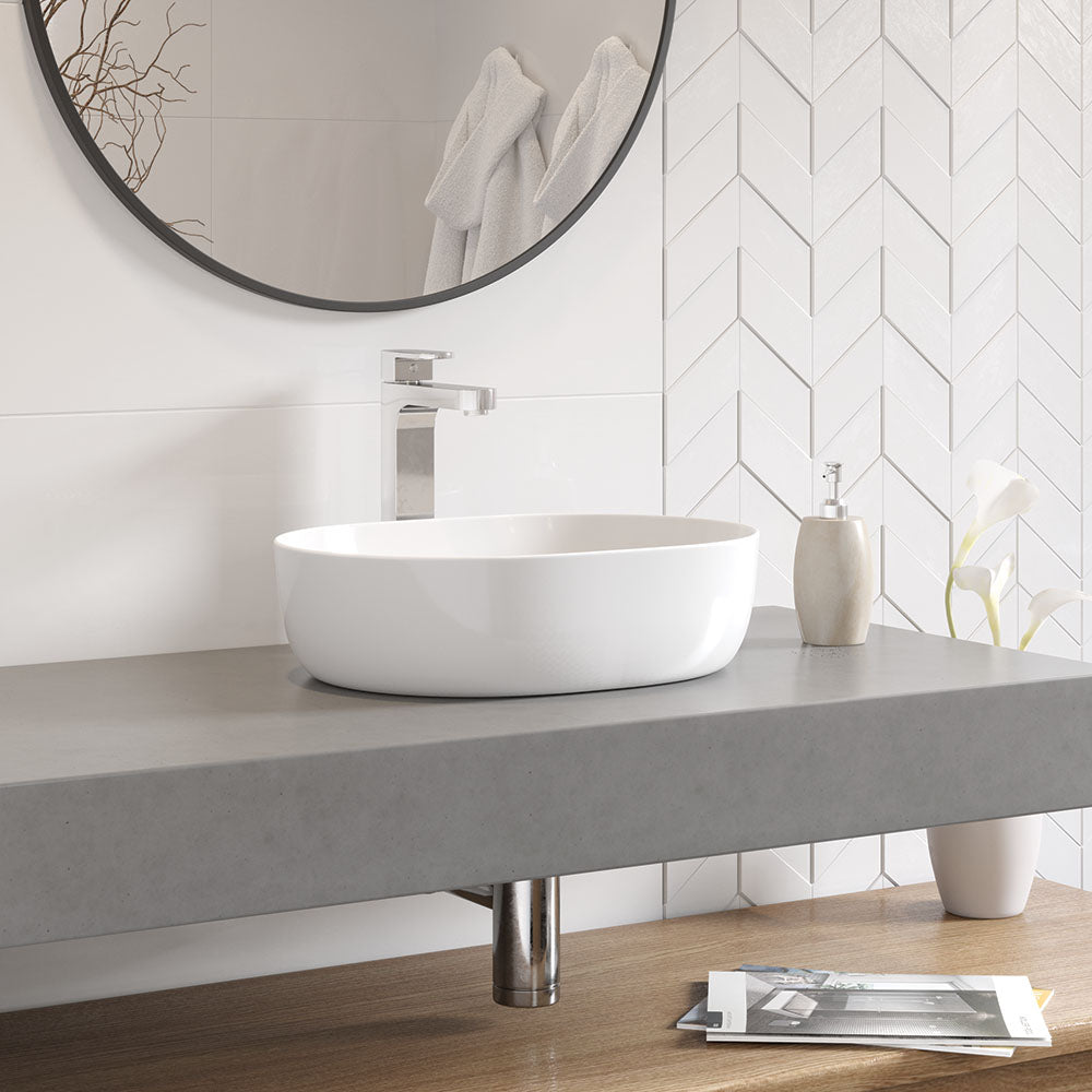 Round countertop washbasin 485x350 mm