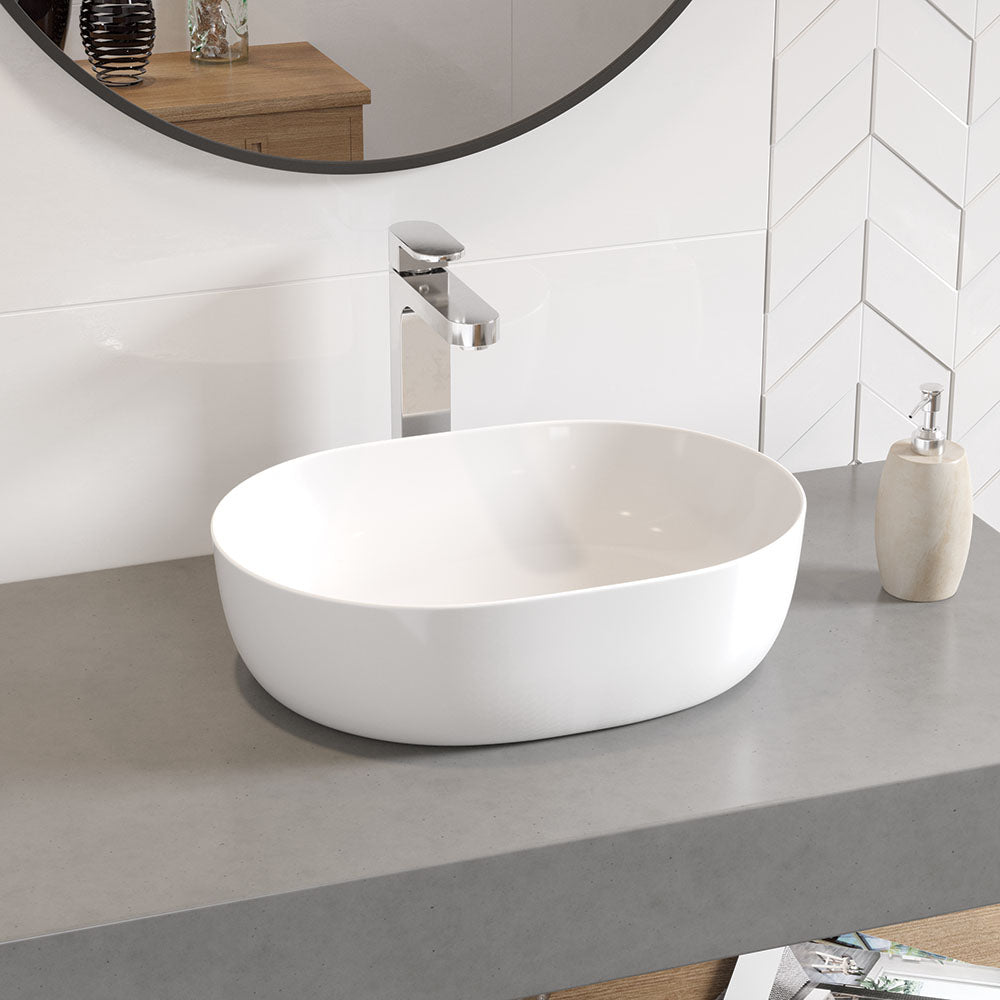 Round countertop washbasin 485x350 mm