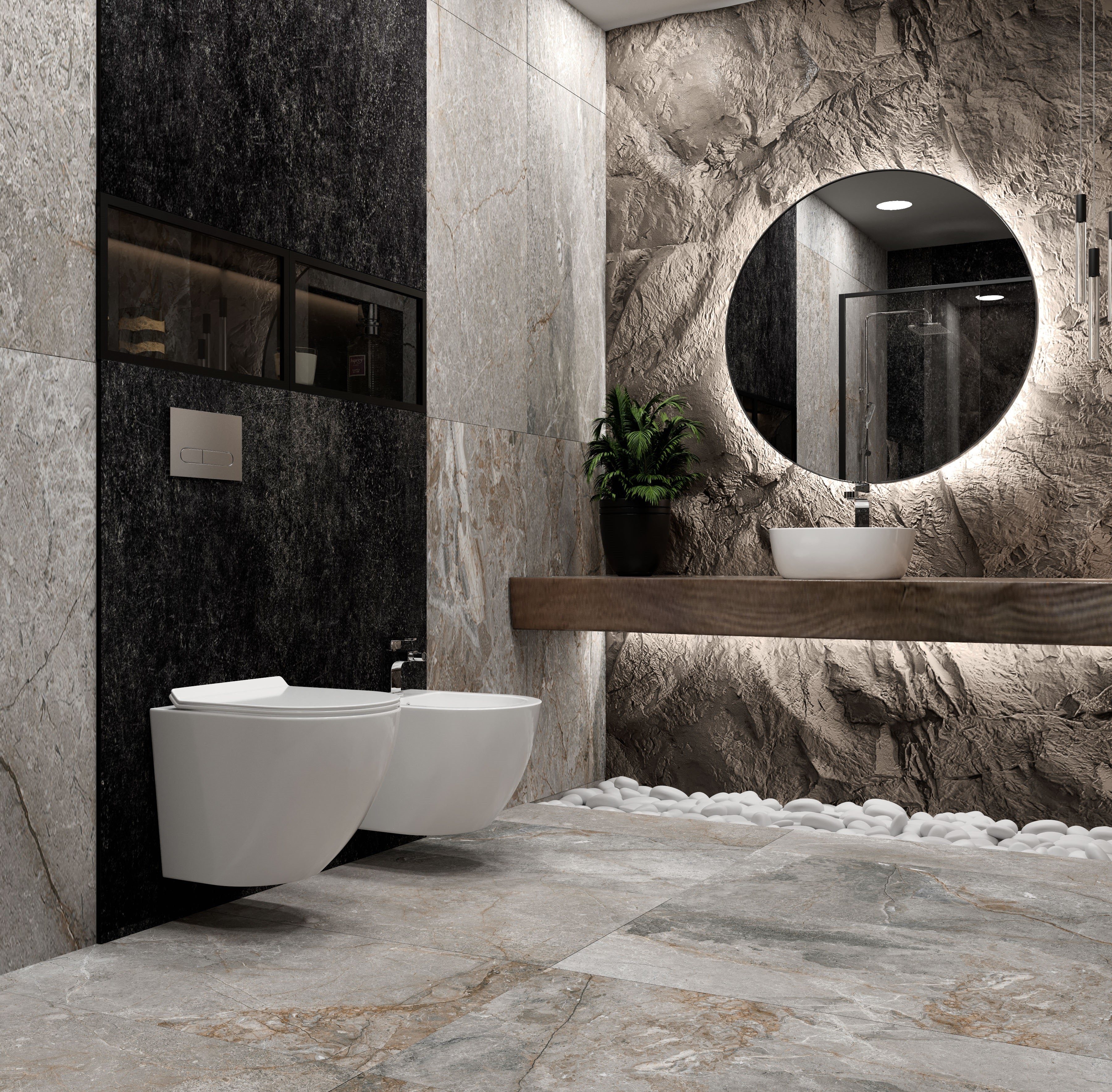 Round countertop washbasin 490x395 mm