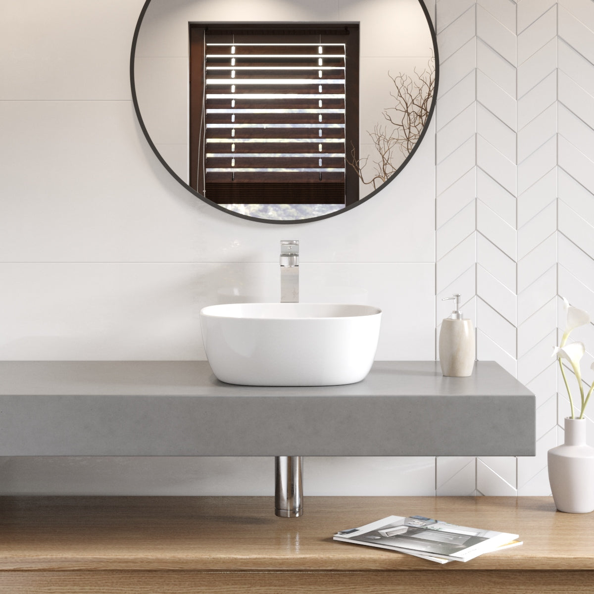 Round countertop washbasin 410x410 mm