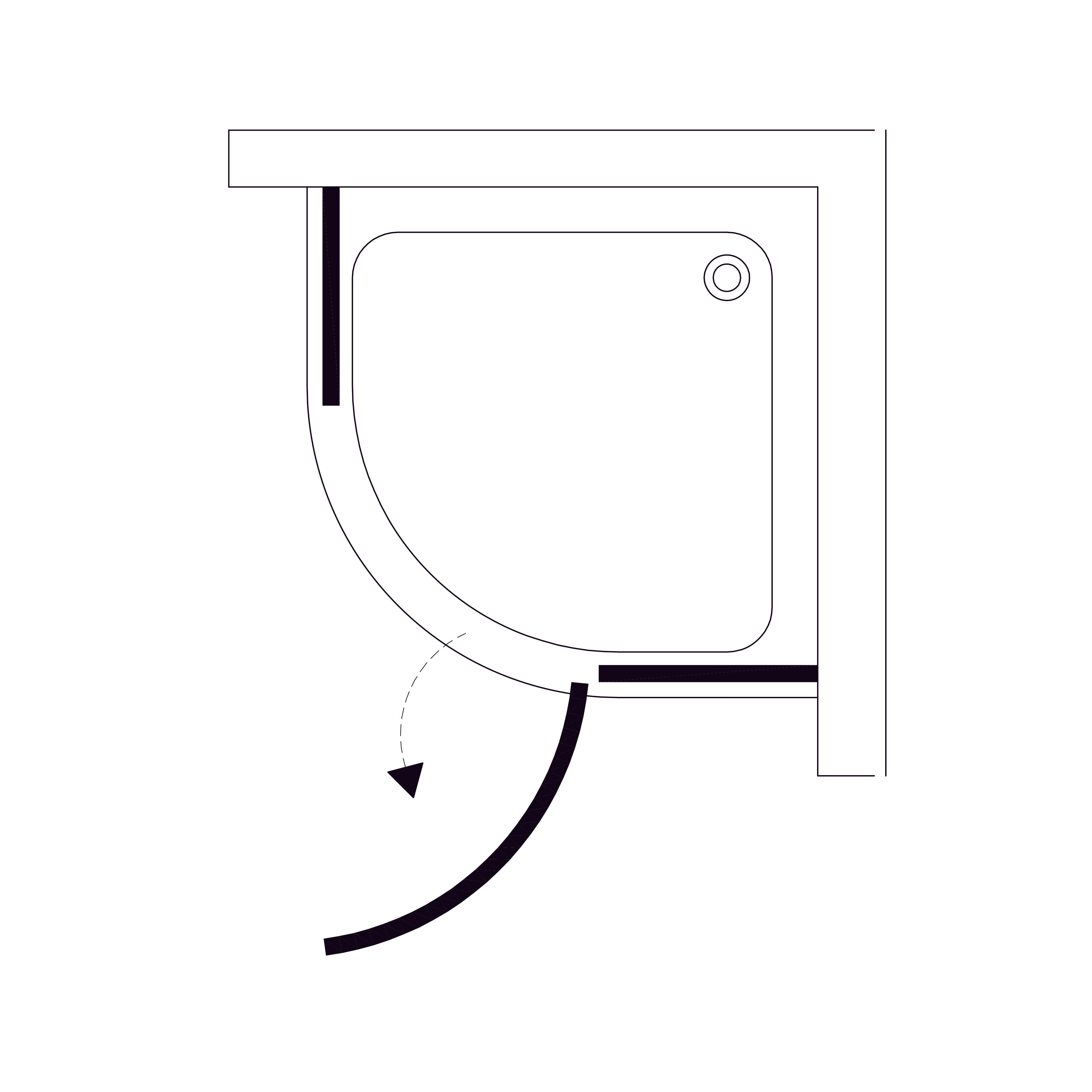 N90RС Душова кабіна NEON напівкругла Chrome 900x900x1950 мм скло 8мм прозоре