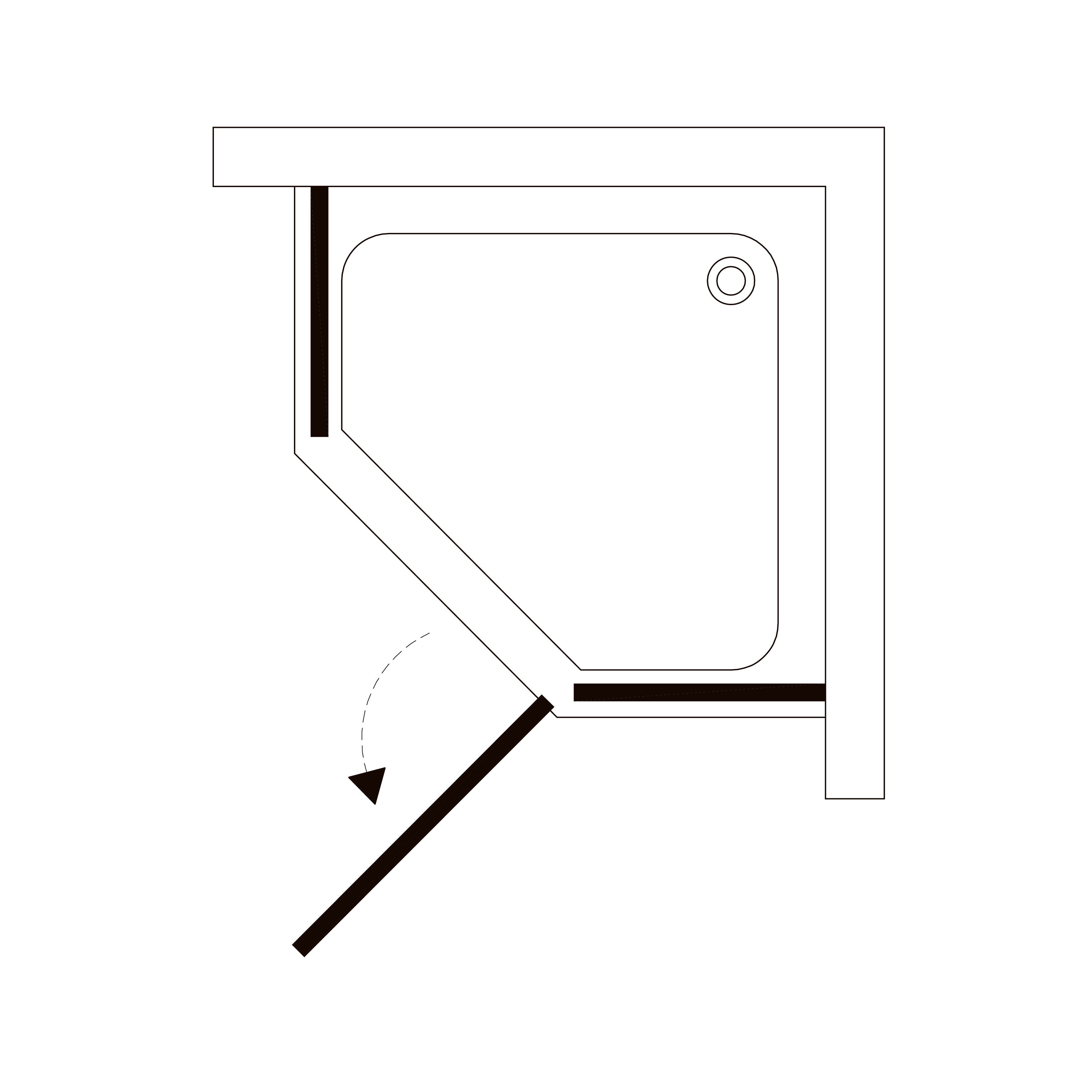 N90PC Cabina de ducha Neon pentagonal Cromo 900x900x1950 mm cristal clear 8 mm (2 partes)