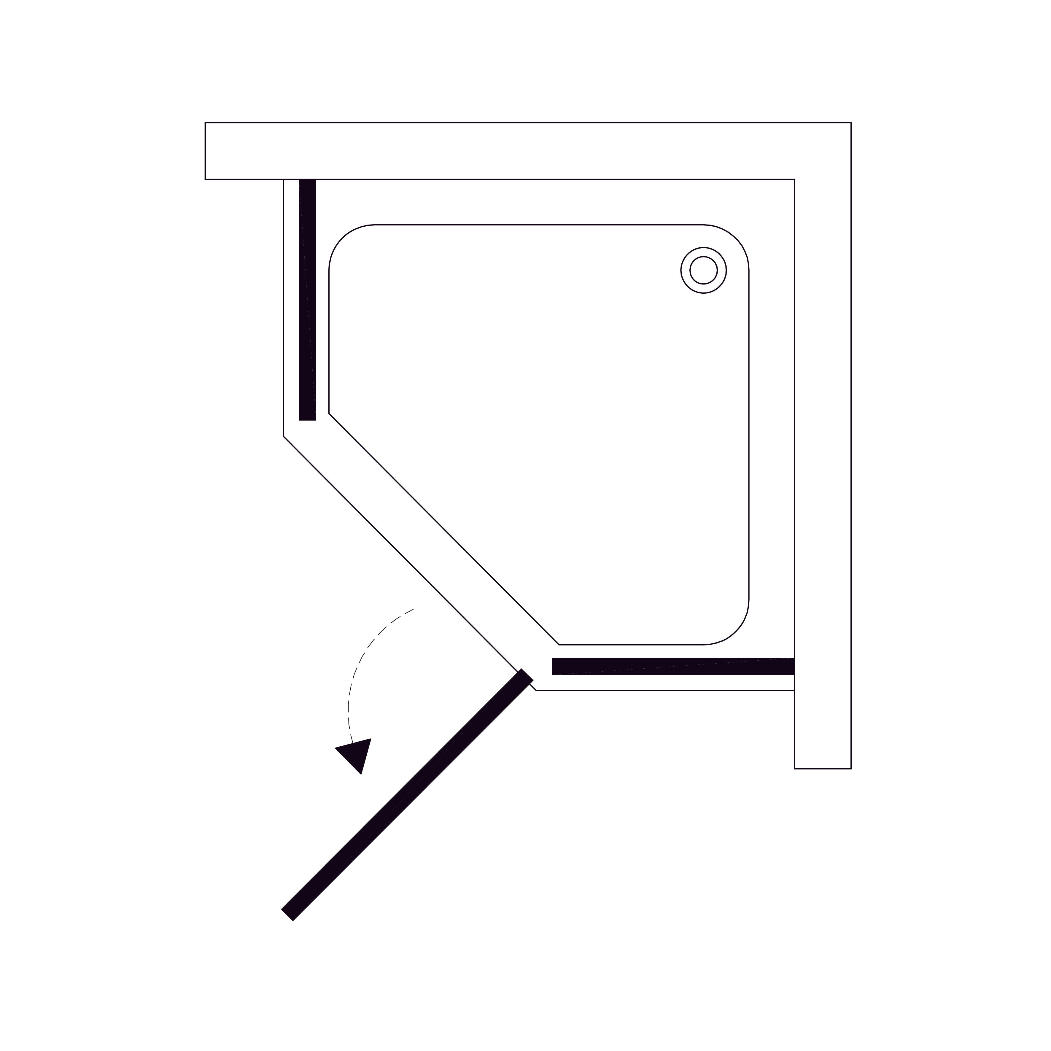 N90PС Душова кабіна NEON пентагональна Chrome 900x900x1950 мм скло 8мм прозоре (2 частини)