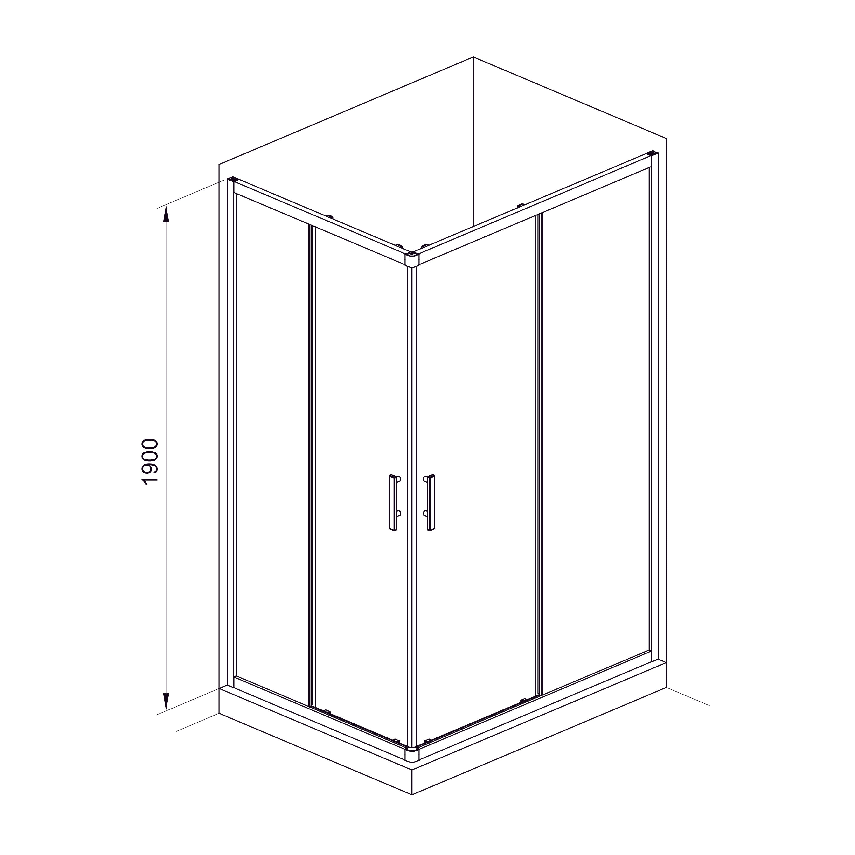 G12080SGB Душова кабіна GRACE прямок. чорна 1200x800x1900 мм скло grape