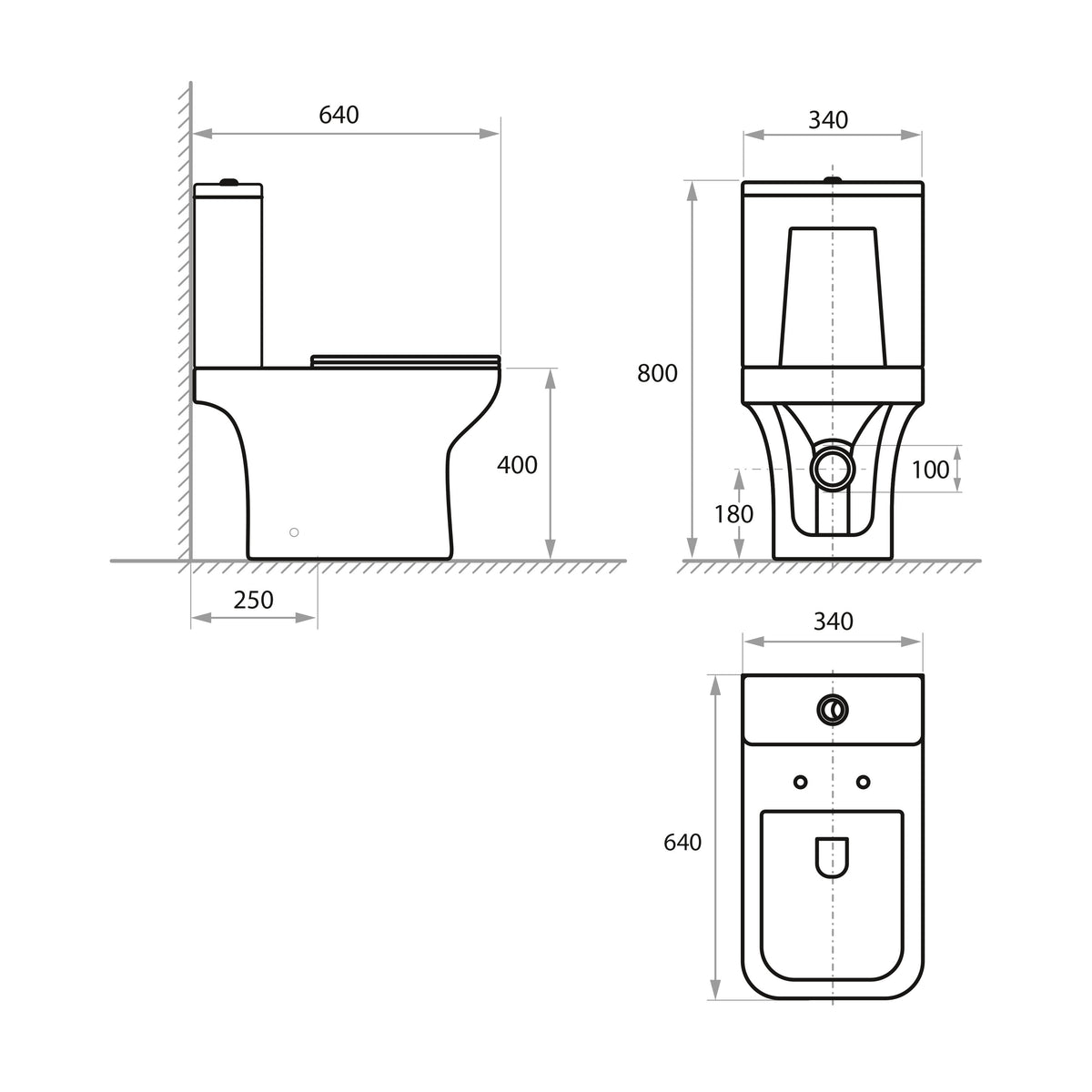 TREND WC-Kombination: Stand-WC mit Soft-Close-Sitz + Spülkasten (Rimless-Spülung)