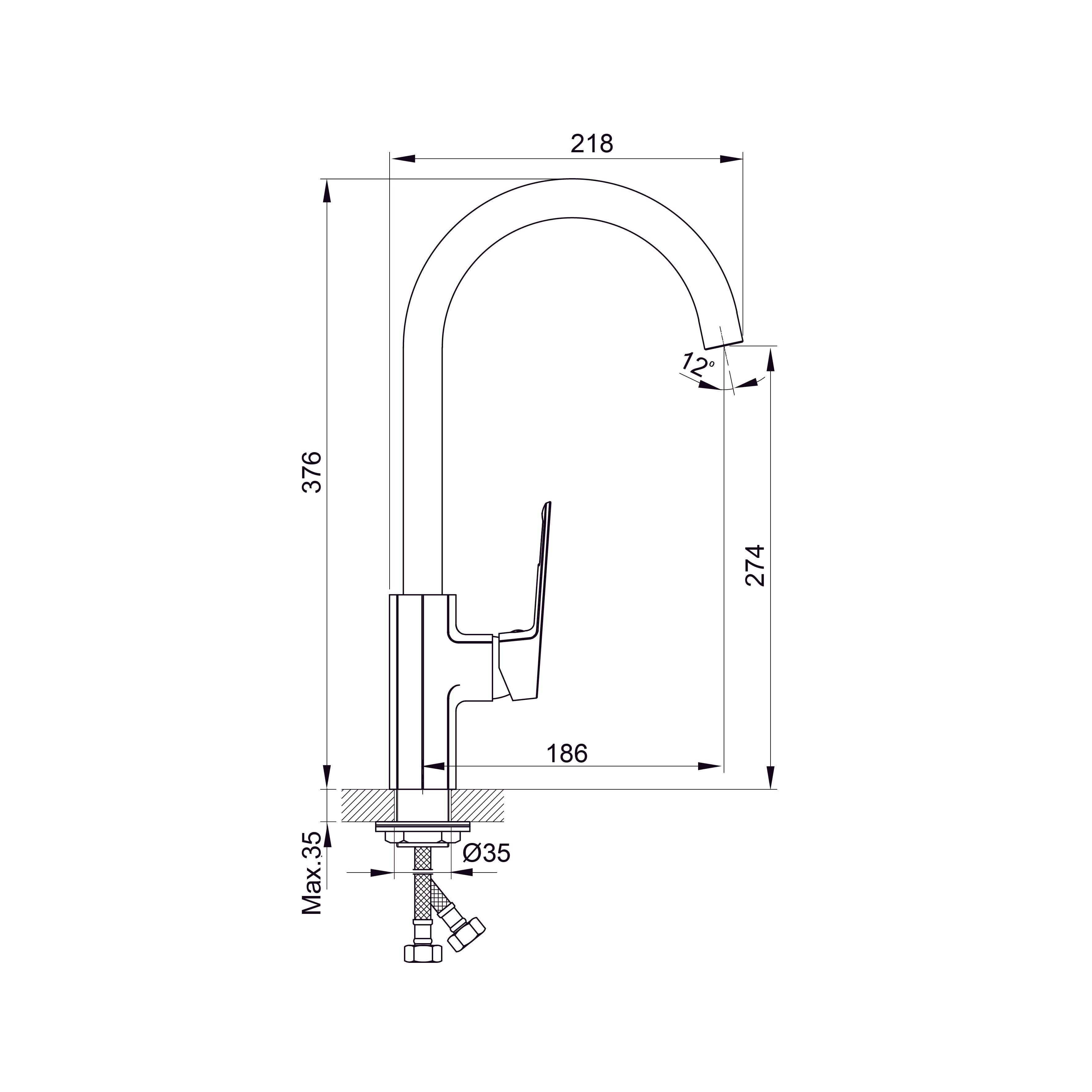 Grace kuchyňská baterie C výtoková