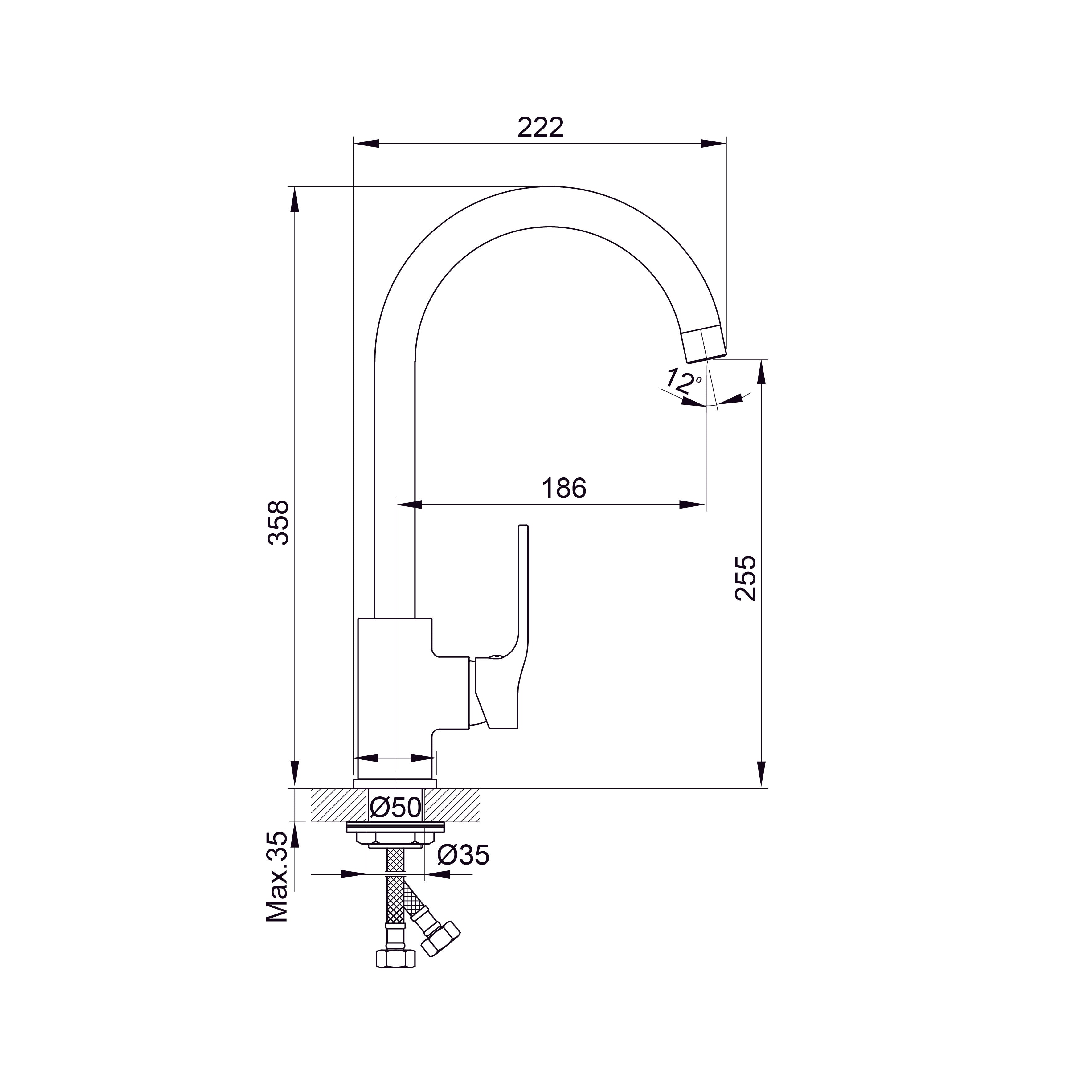 STREAM змішувач для кухні C-вилив