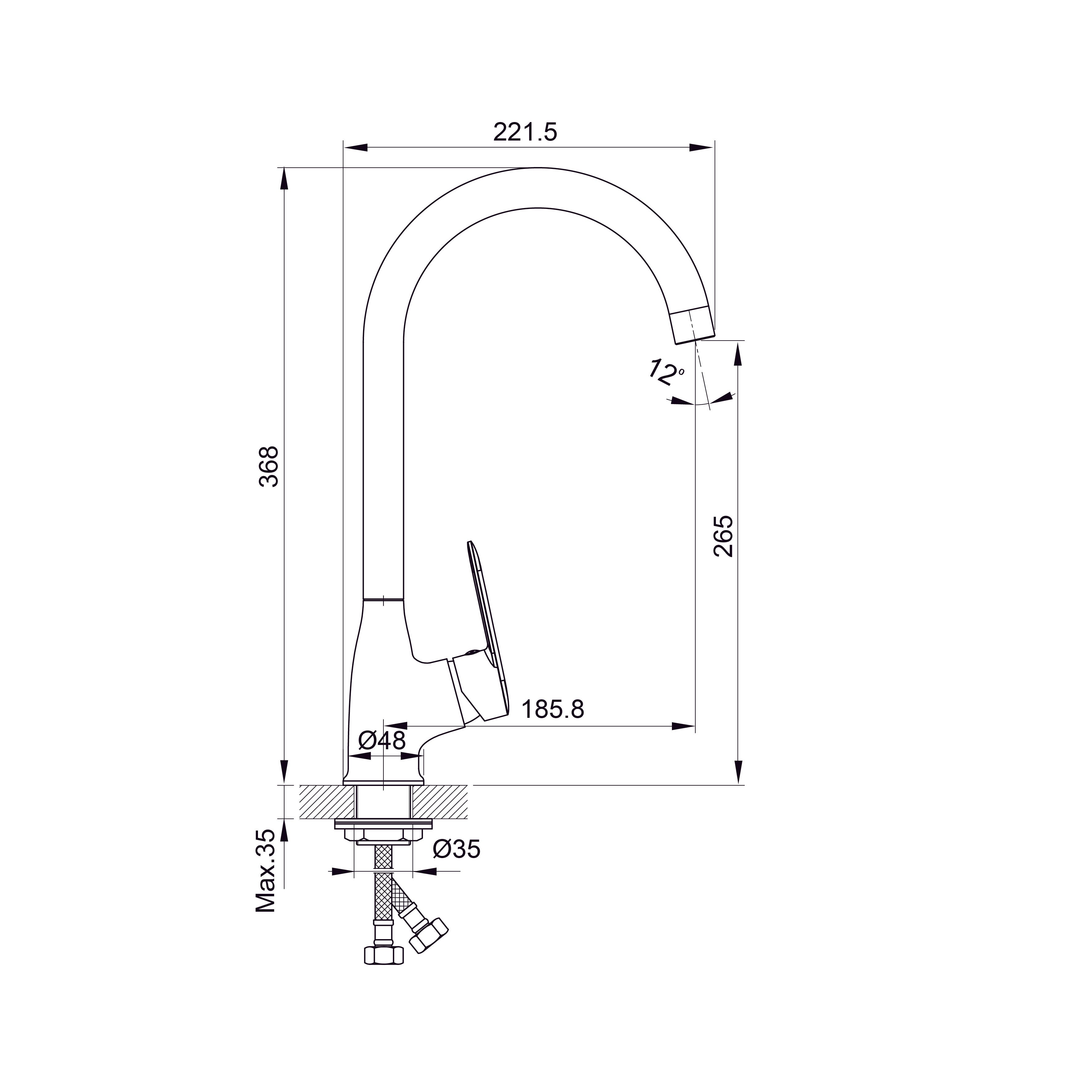 Line bateria kuchenna C-wylew