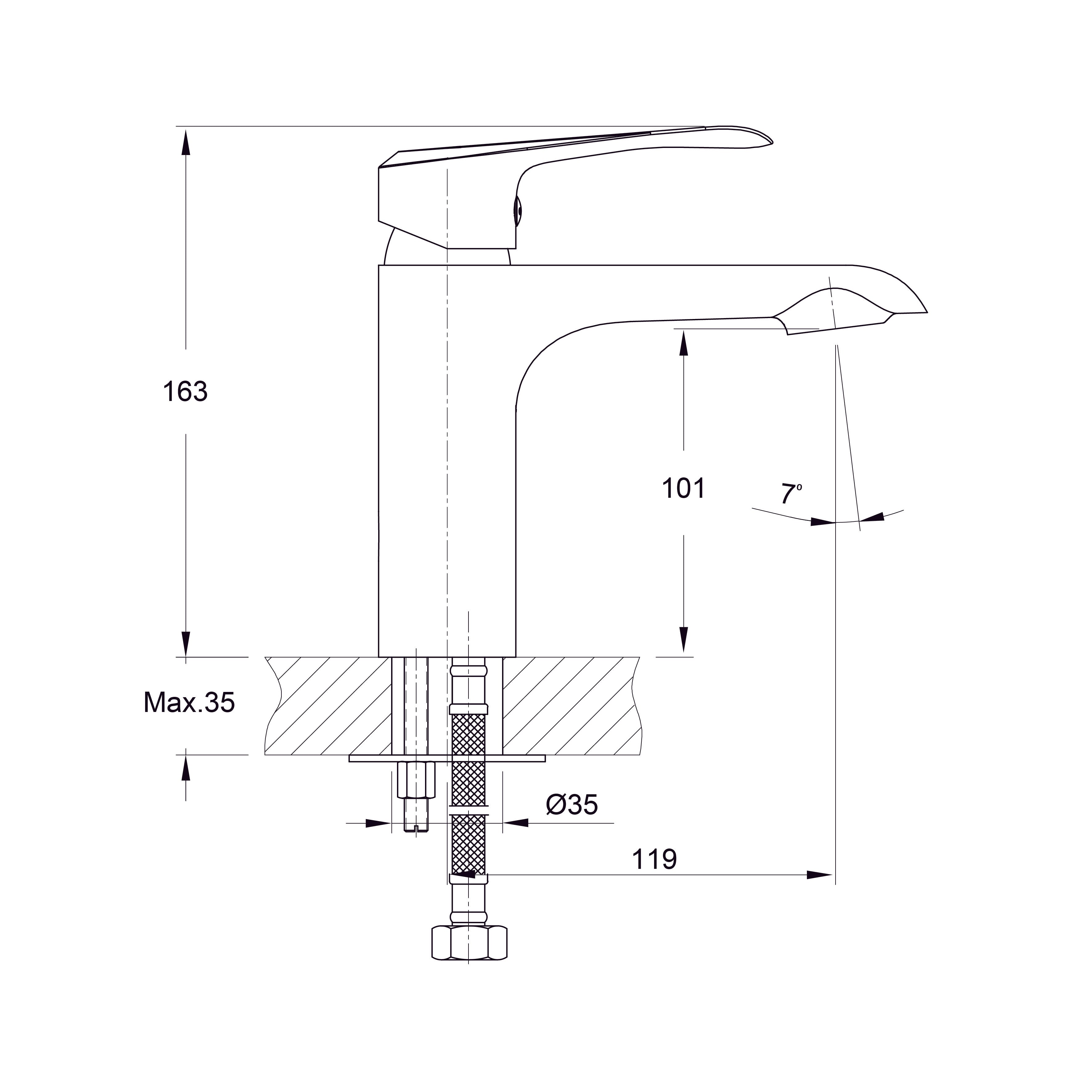 Aqua umyvadlová baterie