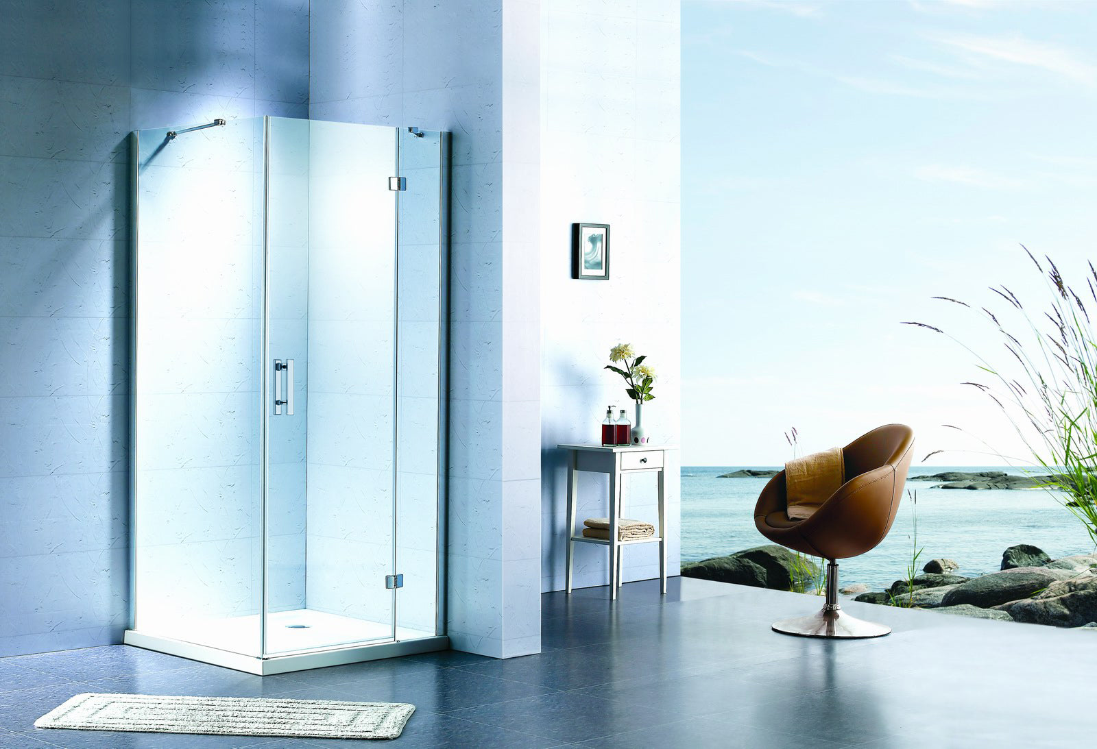 K90DC Душові двері KVADRO 900х1950 мм скло прозоре