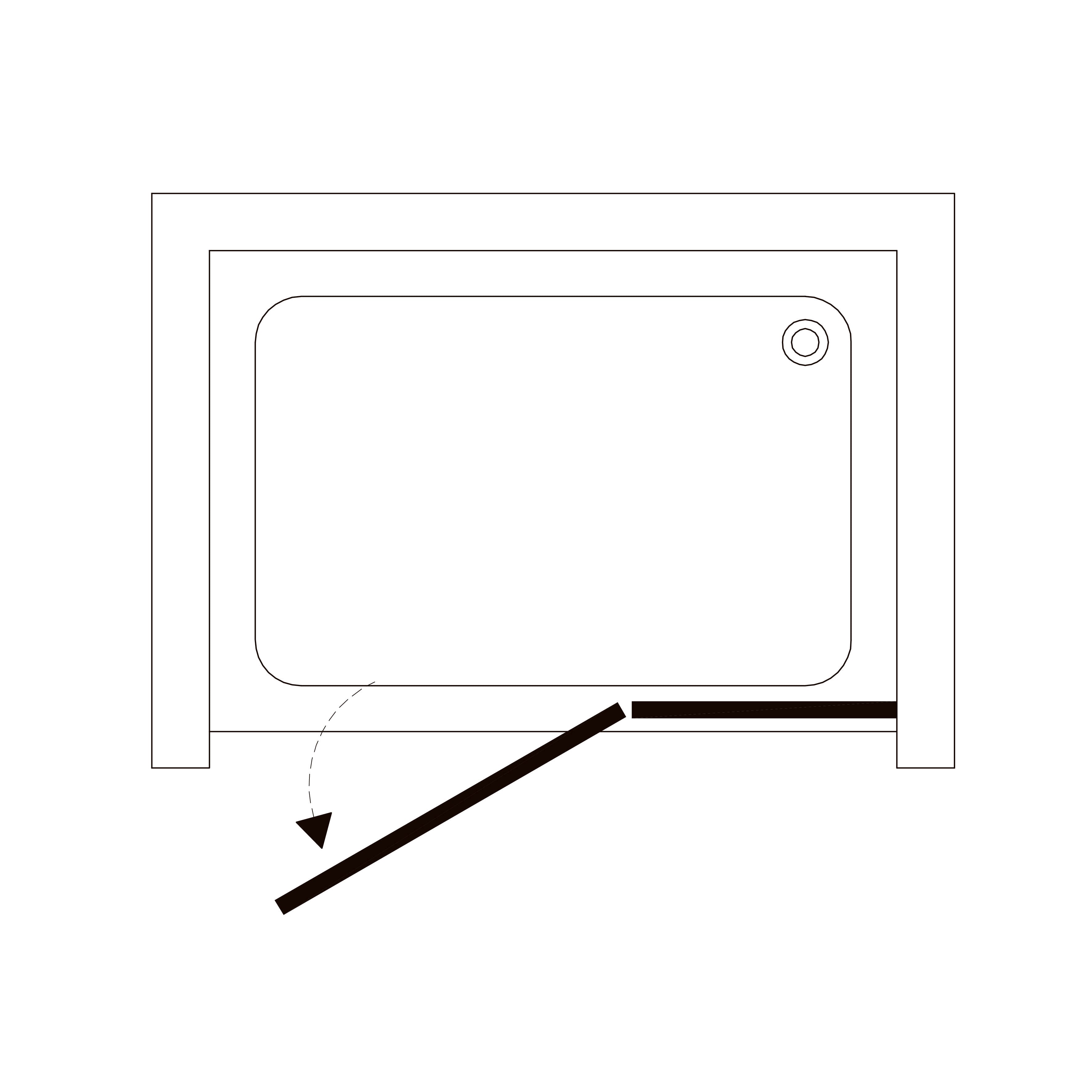 K90DC Puerta de ducha Kvadro 900x1950 mm cristal clear