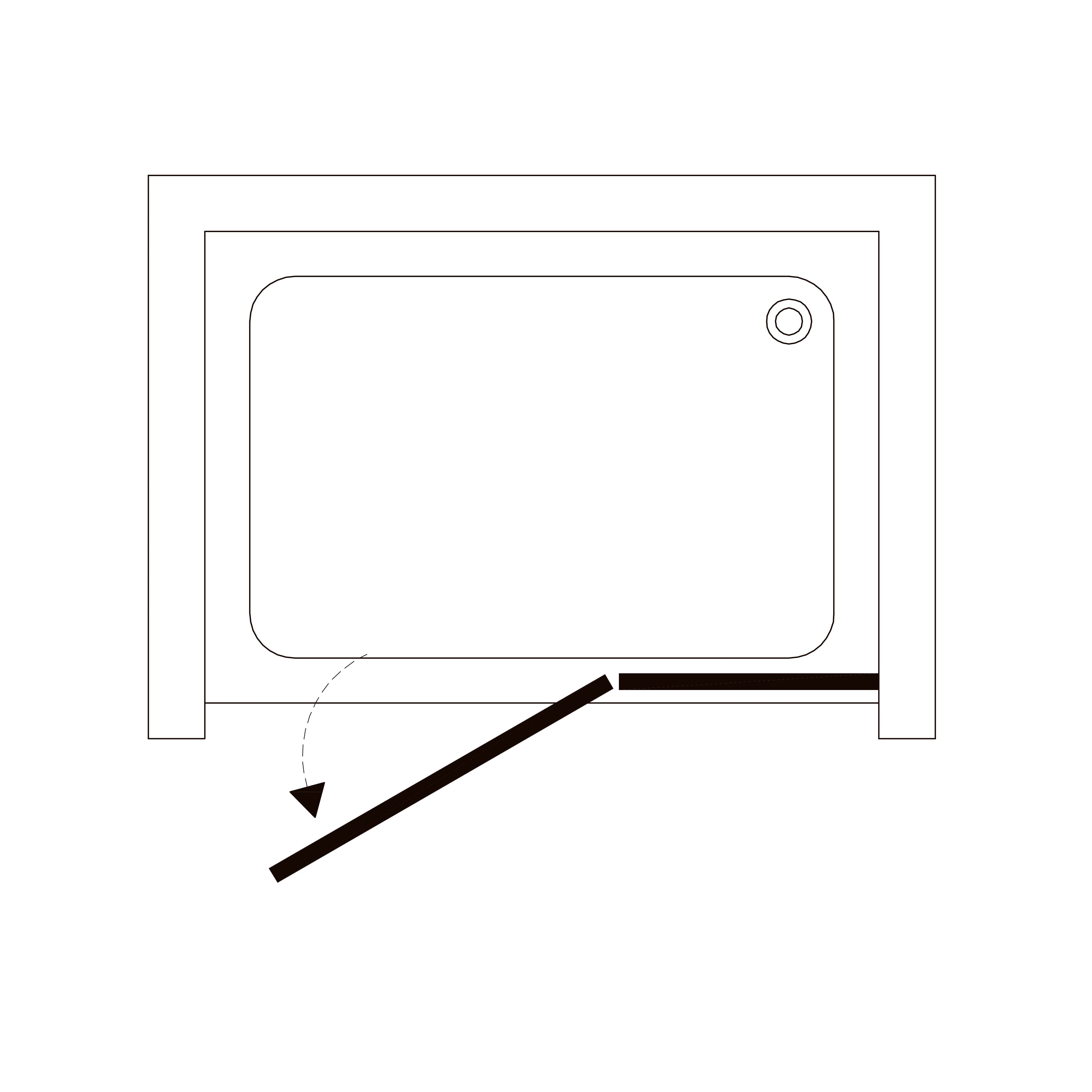 K100DC Puerta de ducha Kvadro 1000x1950 mm Cromo cristal clear