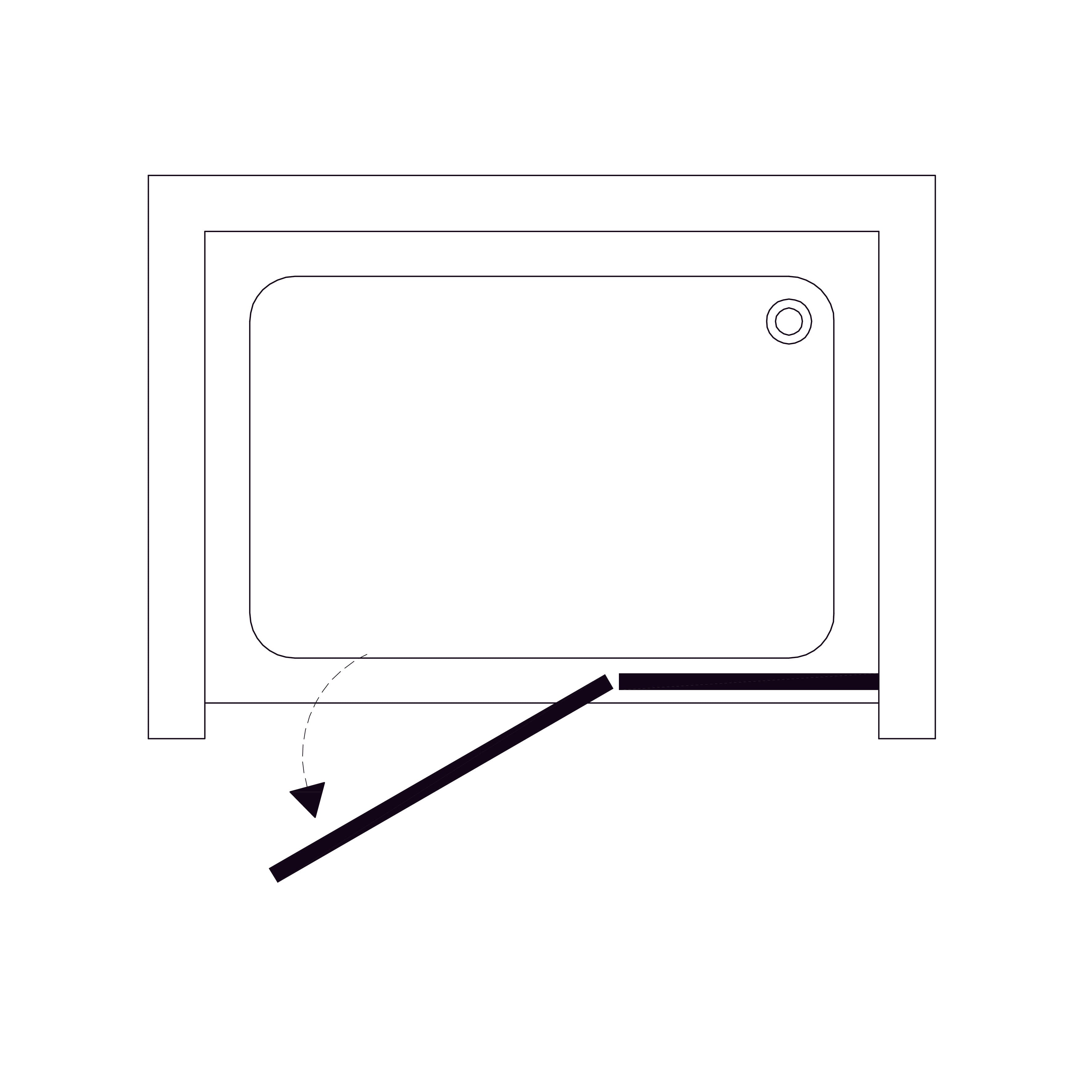 K100DC Душові двері KVADRO 1000х1950 мм Chrome Clear