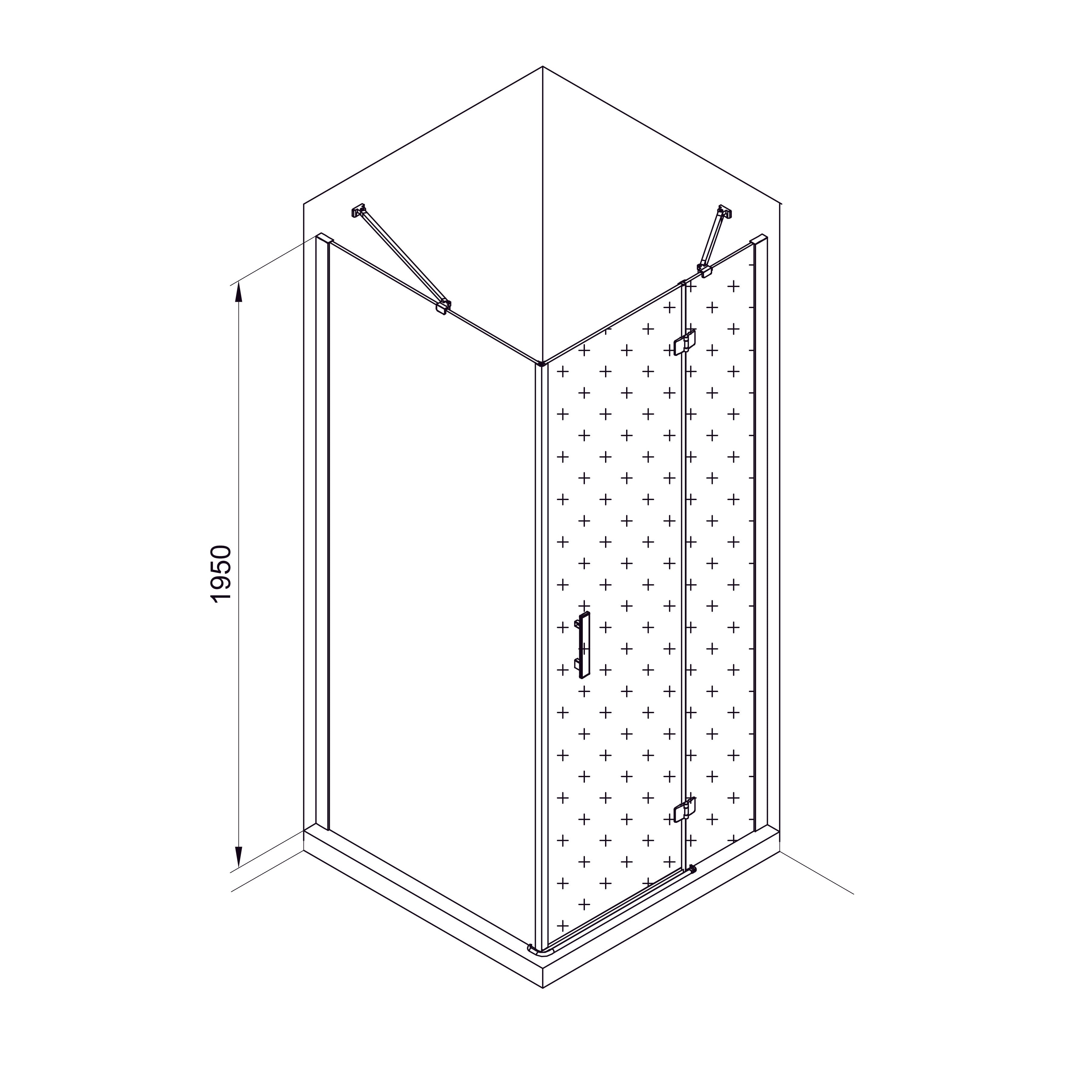 K80PC Бокова панель KVADRO 800х1950 мм скло прозоре