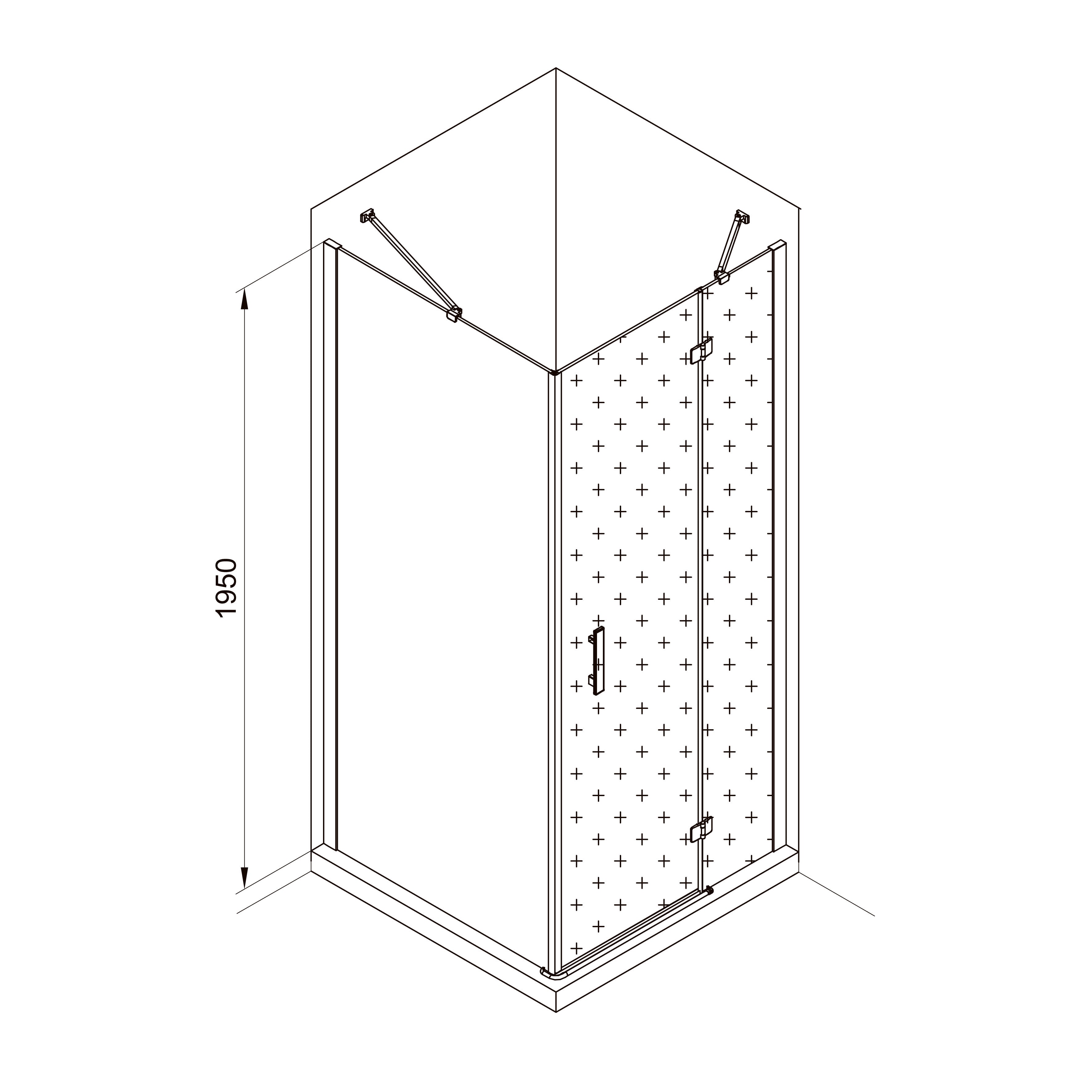 K80PC Panel fijo KVADRO 800x1950 mm cristal clear