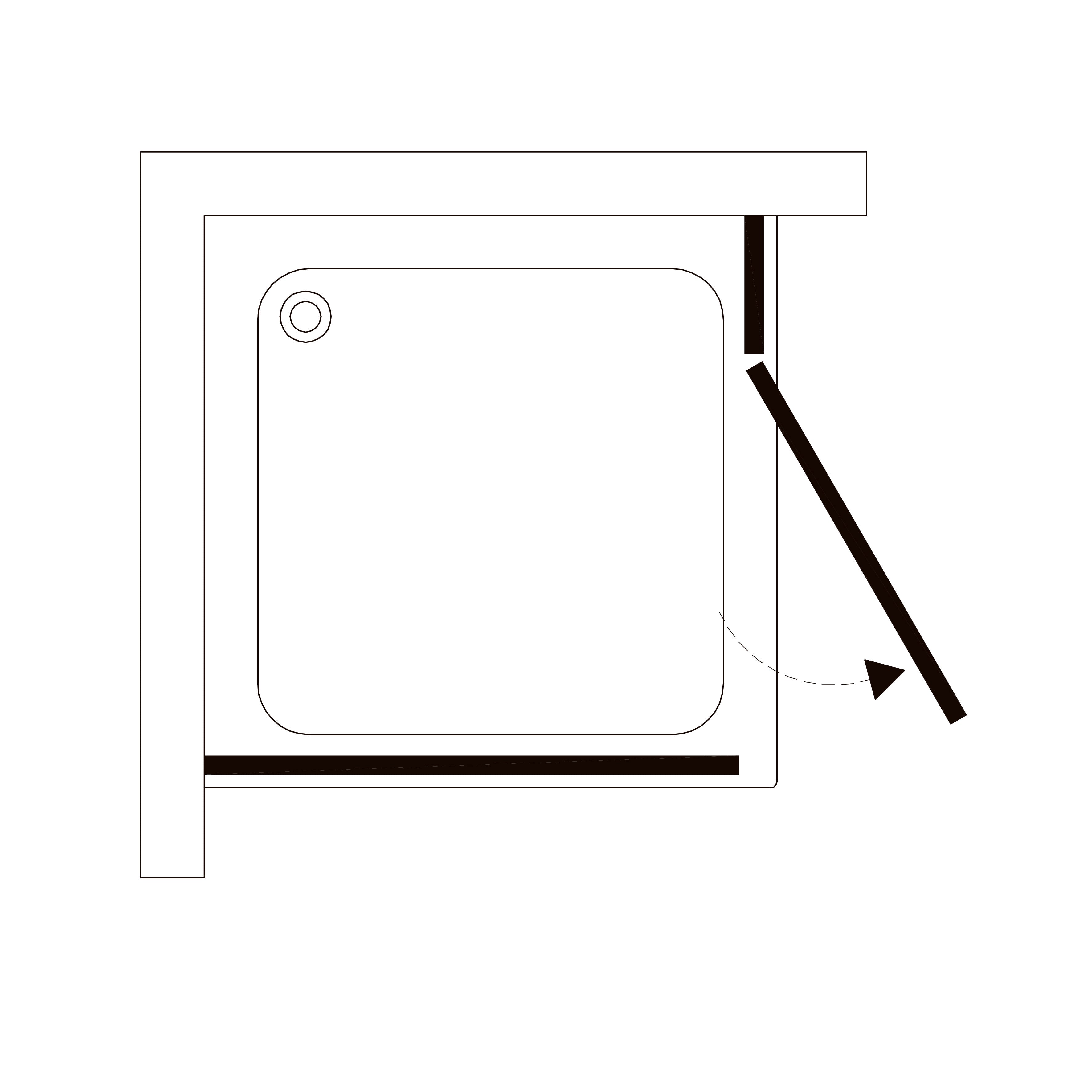K90PC Panel fijo Kvadro 900x1950 mm cristal clear