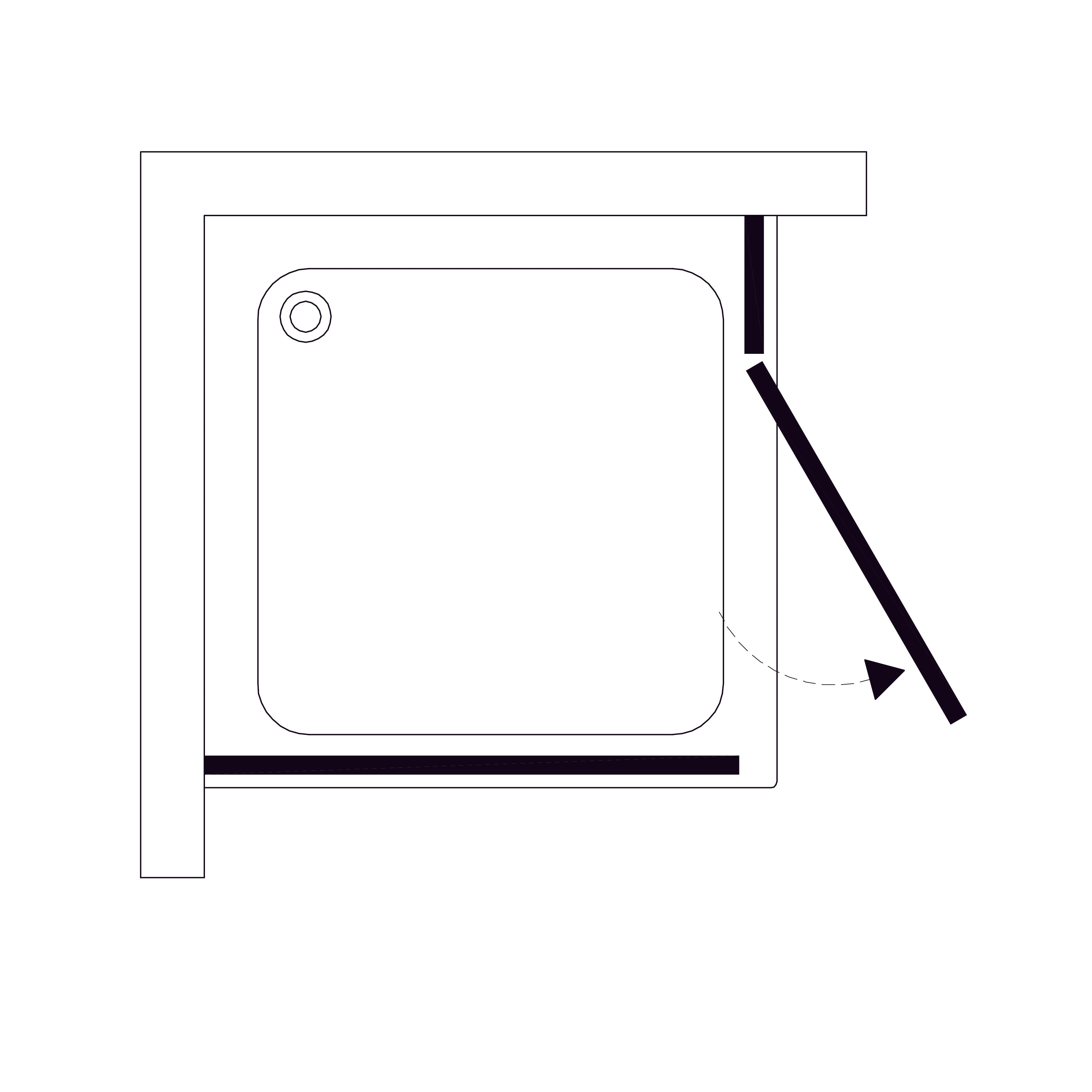 K90PC Бокова панель KVADRO 900х1950 мм скло прозоре