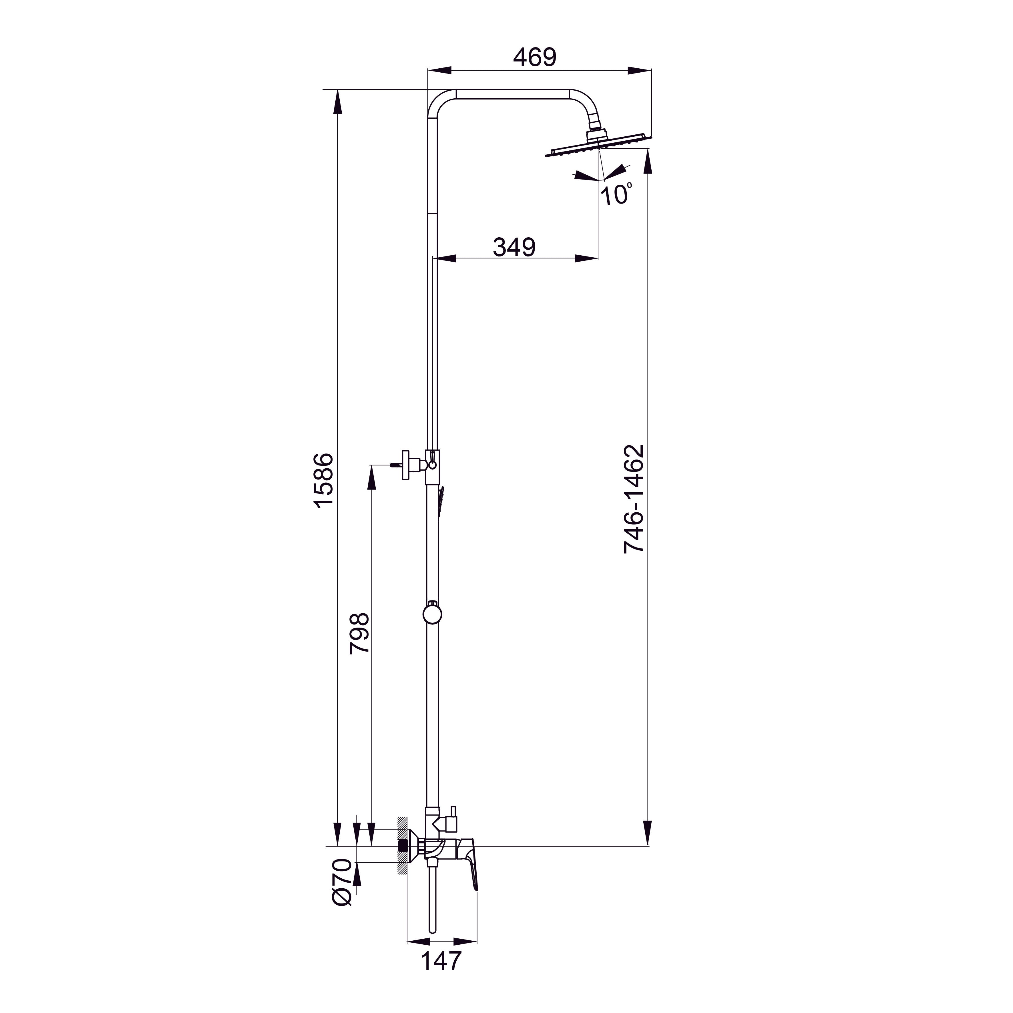 Trend Duschsystem mit Umsteller