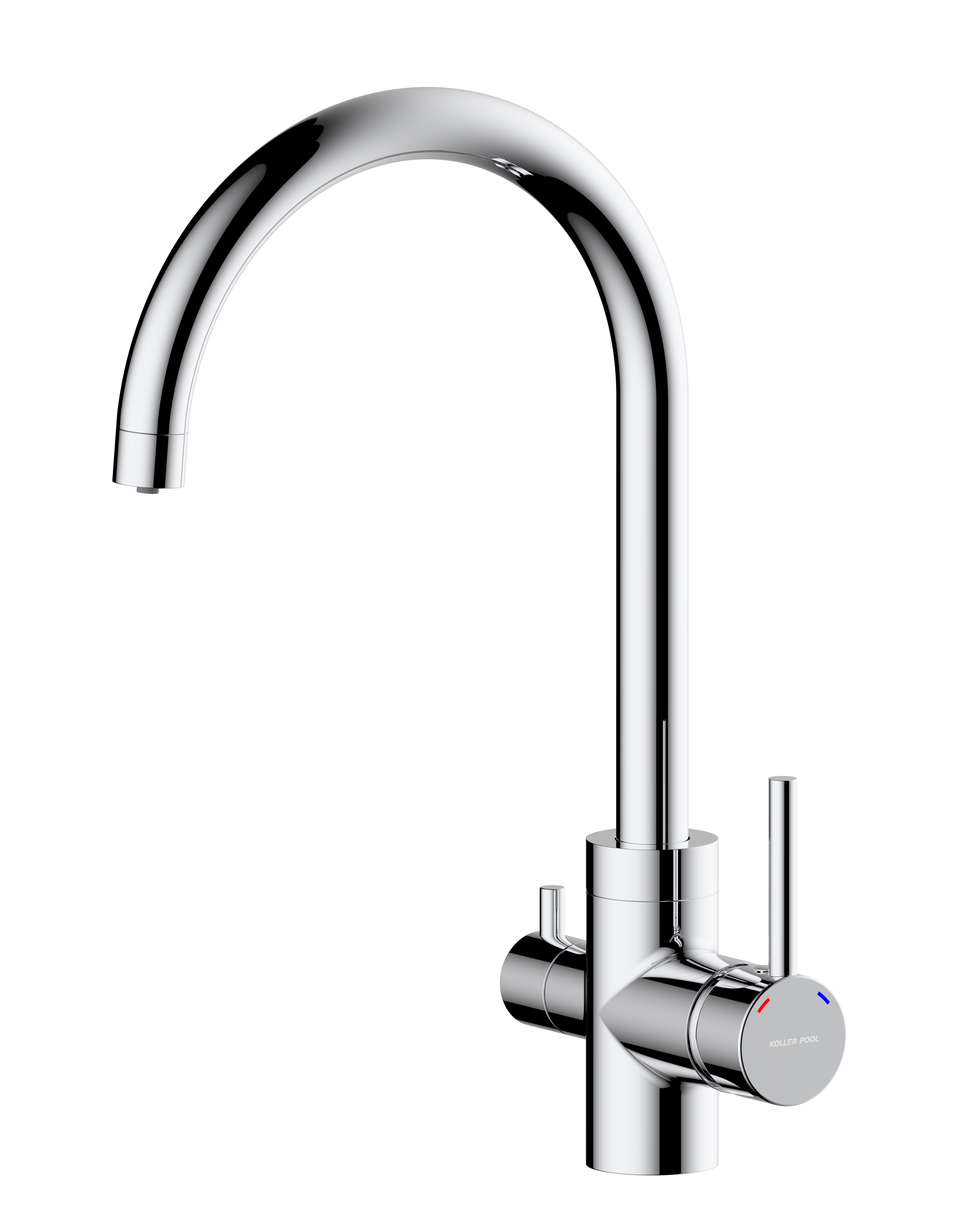 Orion Double grifo de cocina cromo con conexión para filtro
