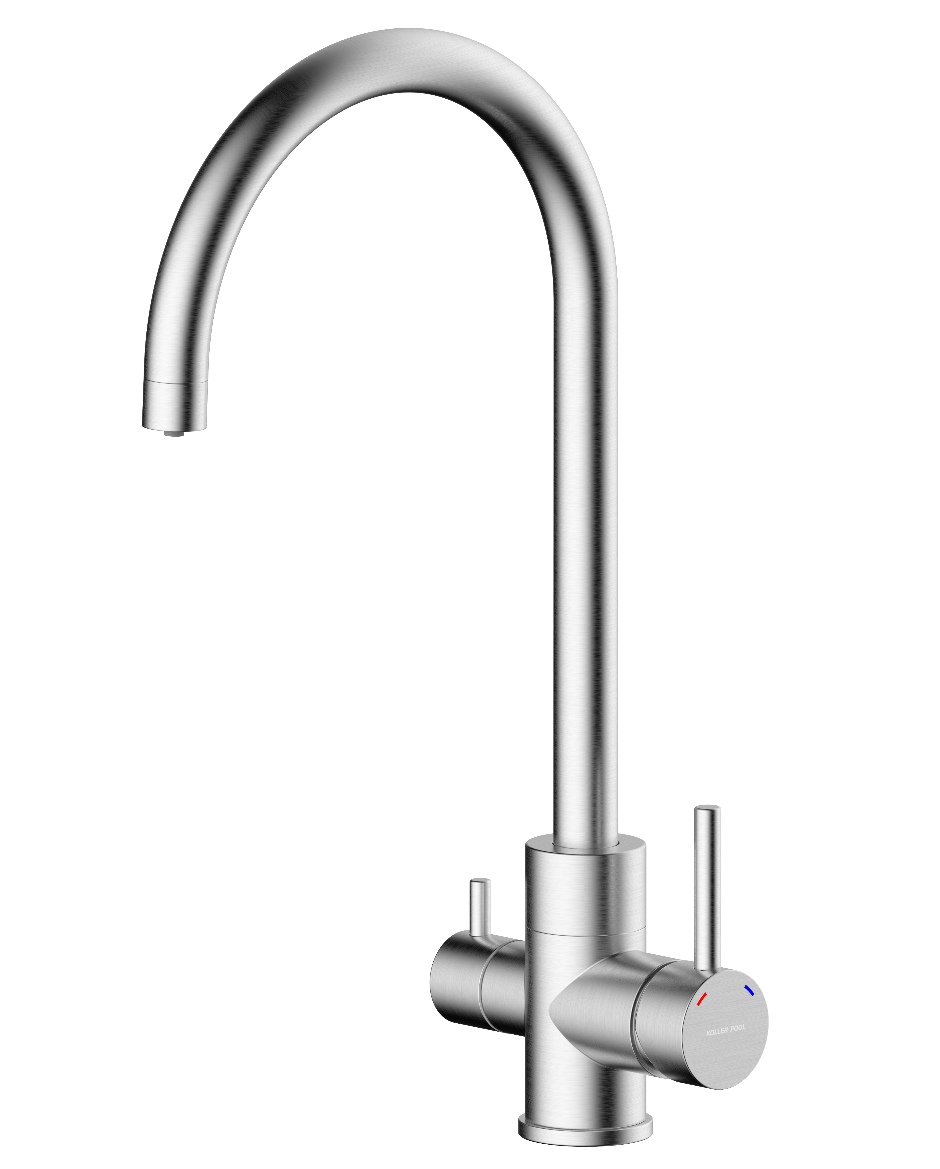 Orion Double S grifo de cocina acero inoxidable con conexión para filtro
