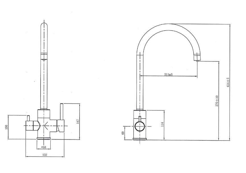 Orion Double S grifo de cocina acero inoxidable con conexión para filtro