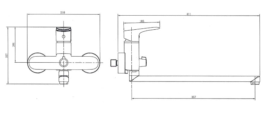 Round Arc universal bathtub faucet