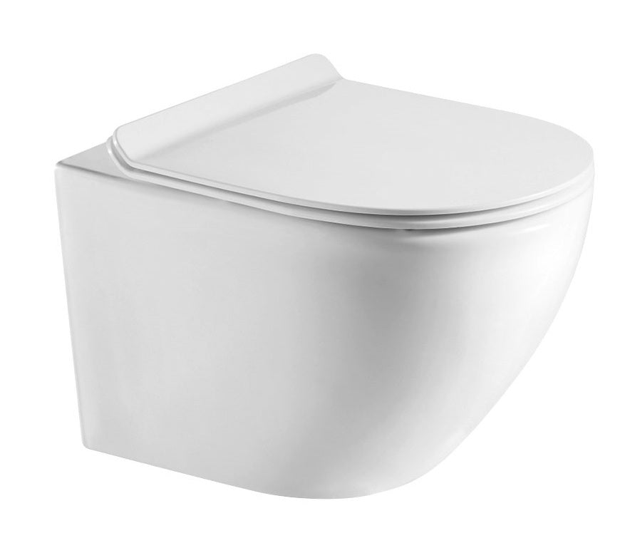 Round Smart wall-hung toilet with Soft-close seat