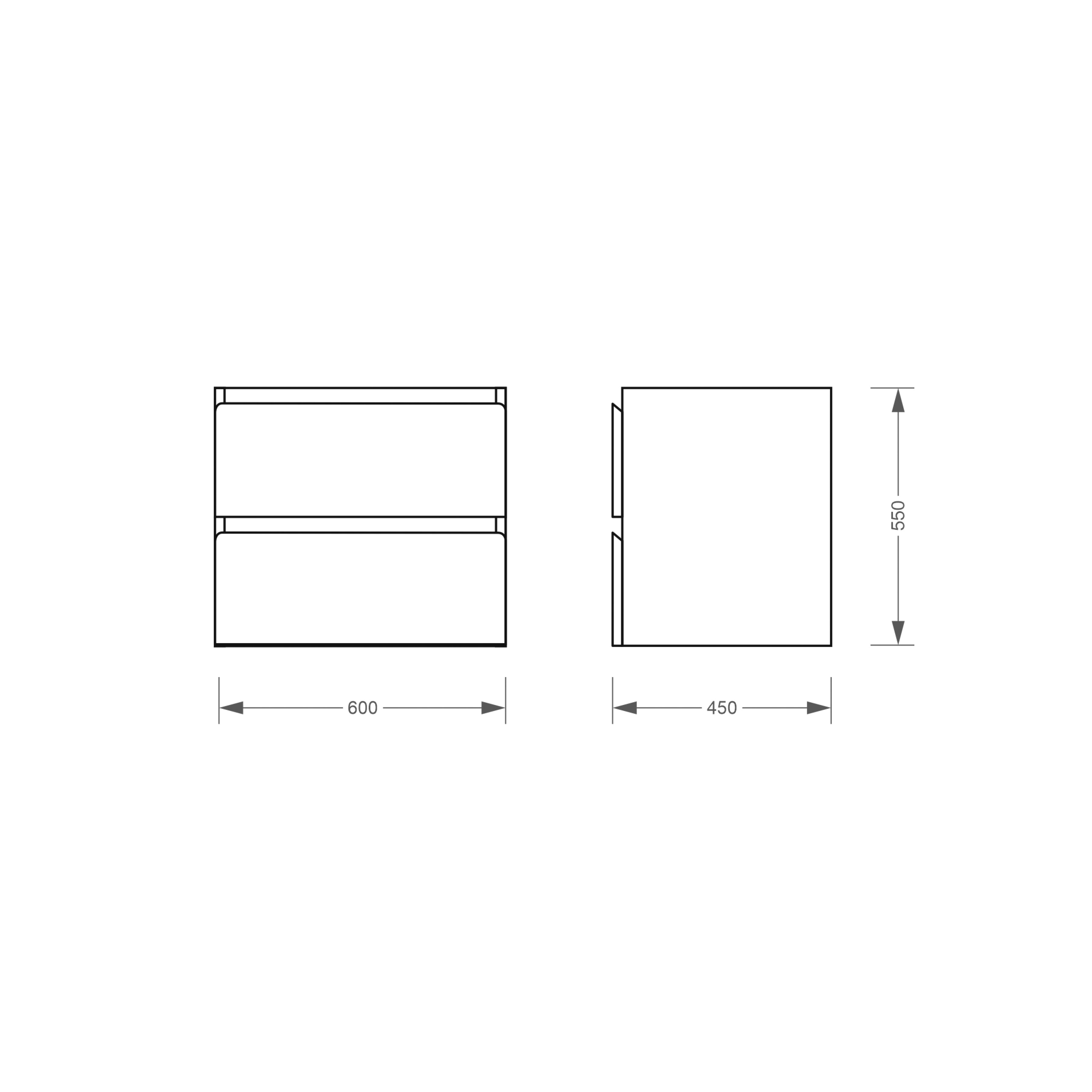 Trend 60 cm mueble consola blanco con lavabo
