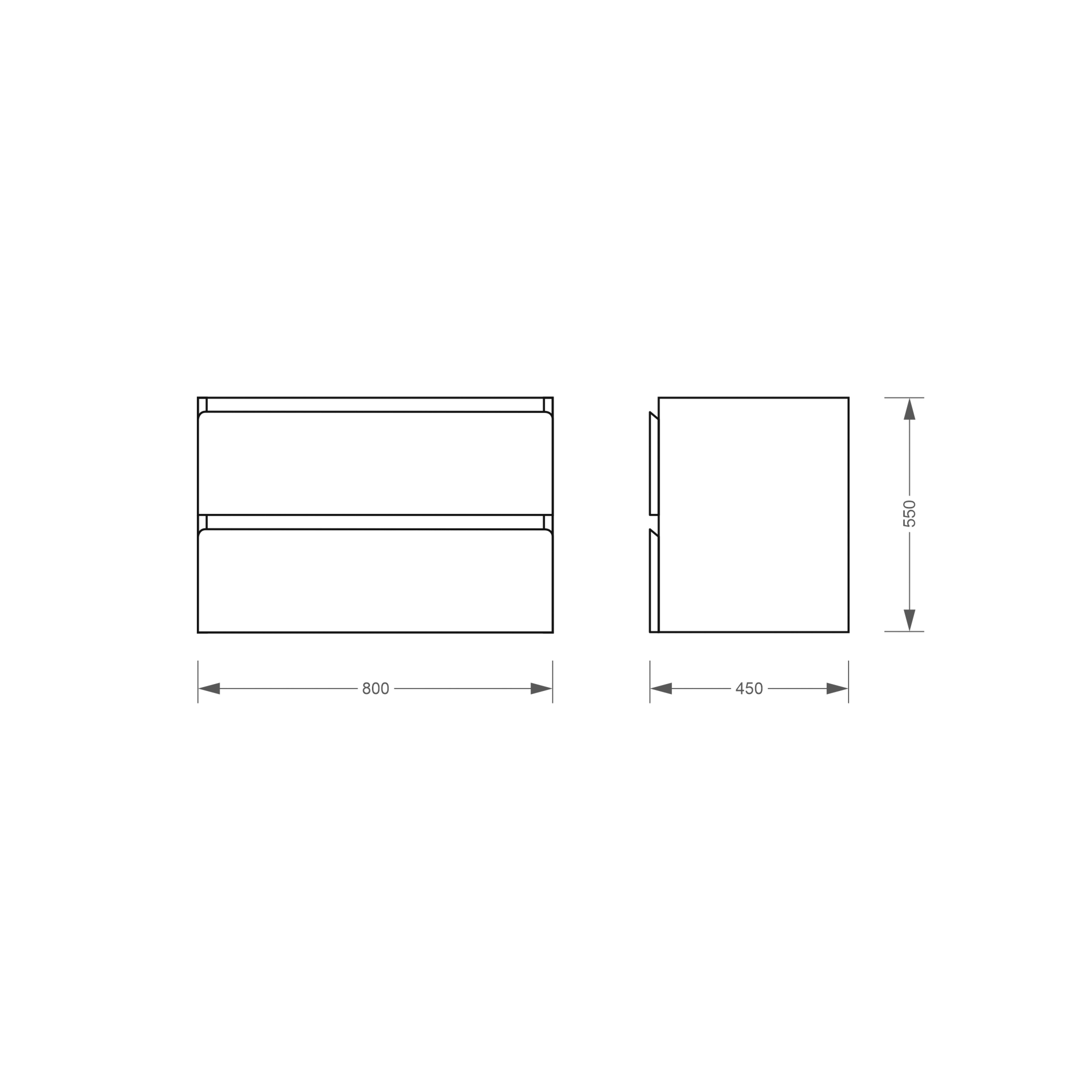 Trend 80 cm mueble consola blanco con lavabo