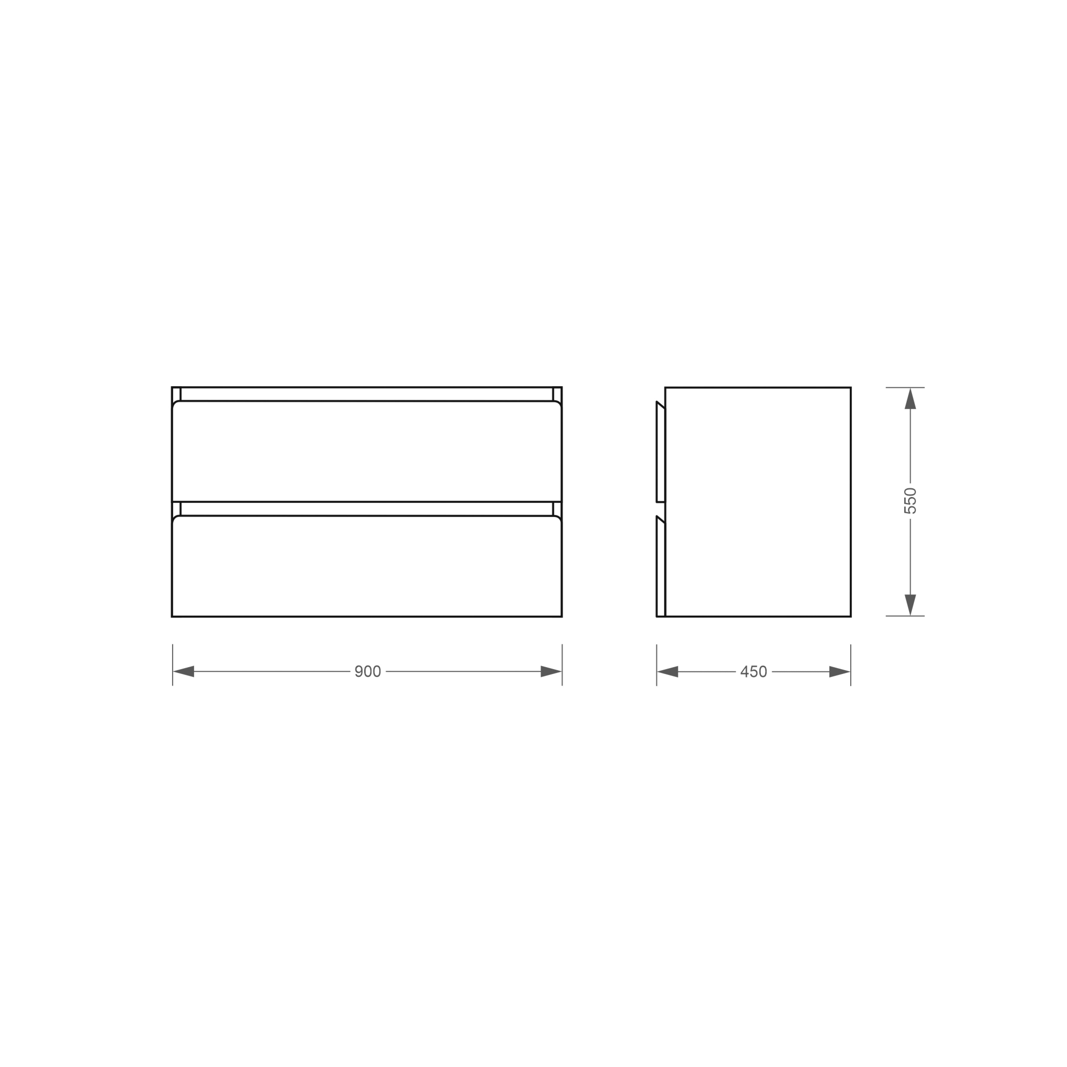 Trend 90 cm mueble consola blanco con lavabo