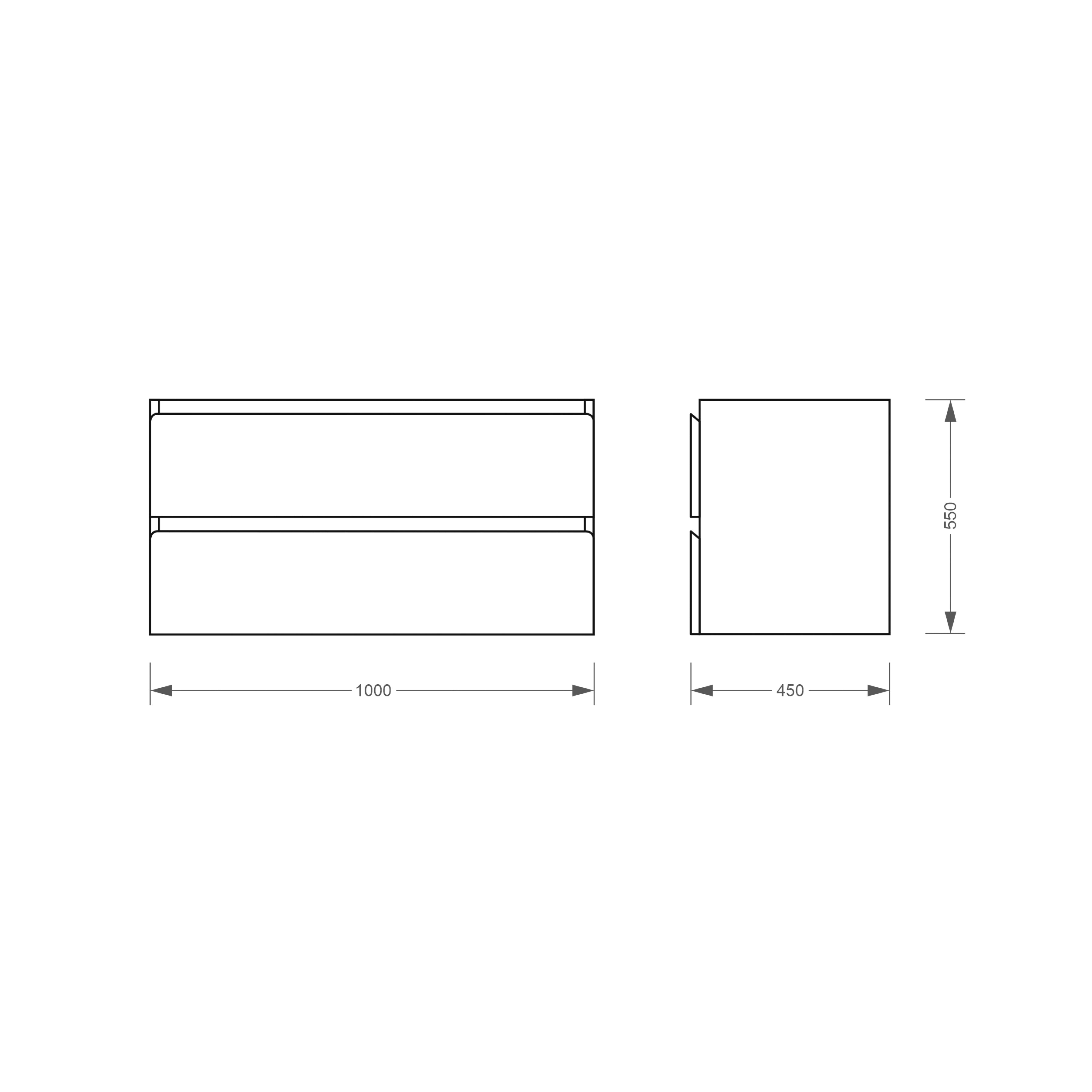 Trend 100 cm mueble consola blanco con lavabo
