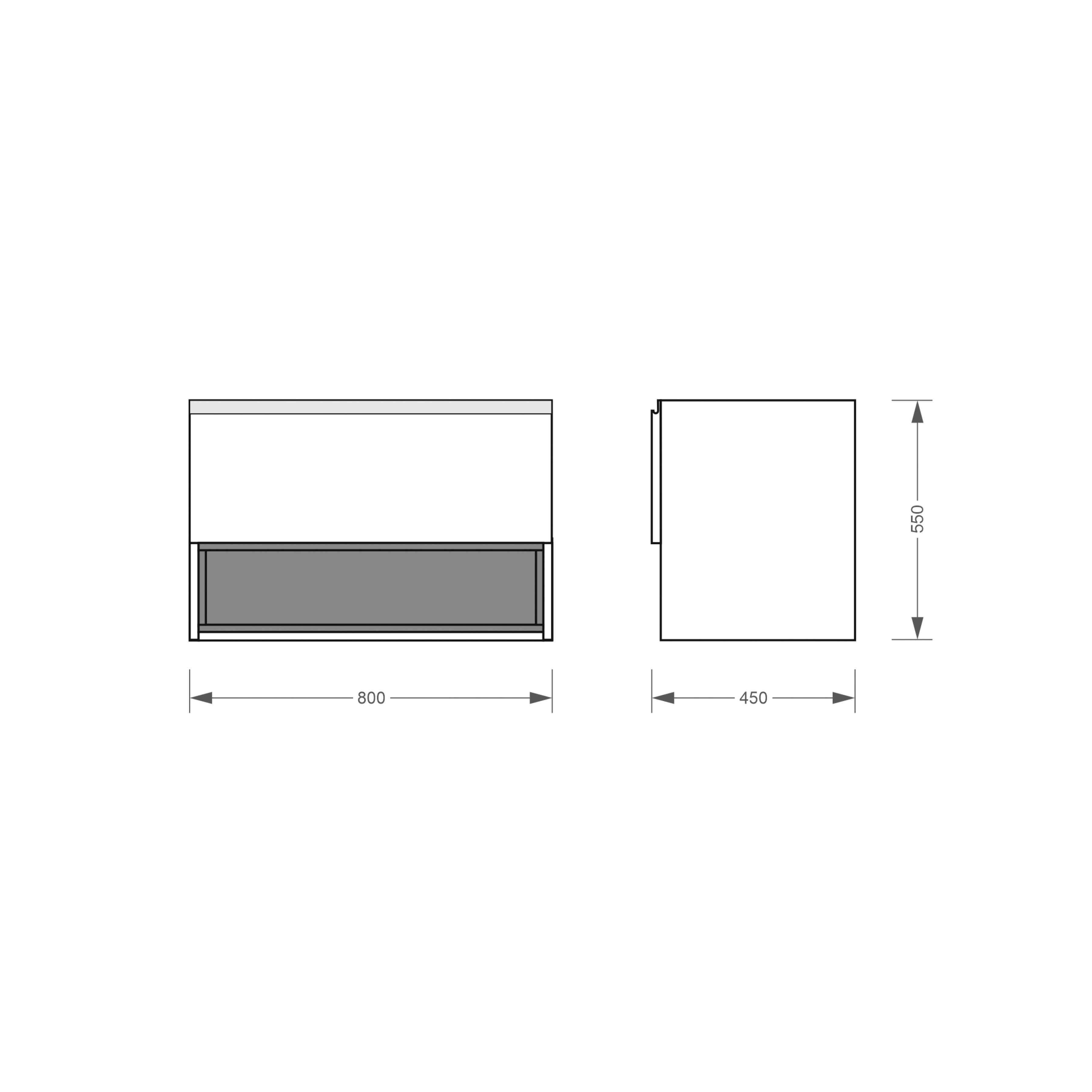 Stream 80 cm mueble consola combinado con lavabo